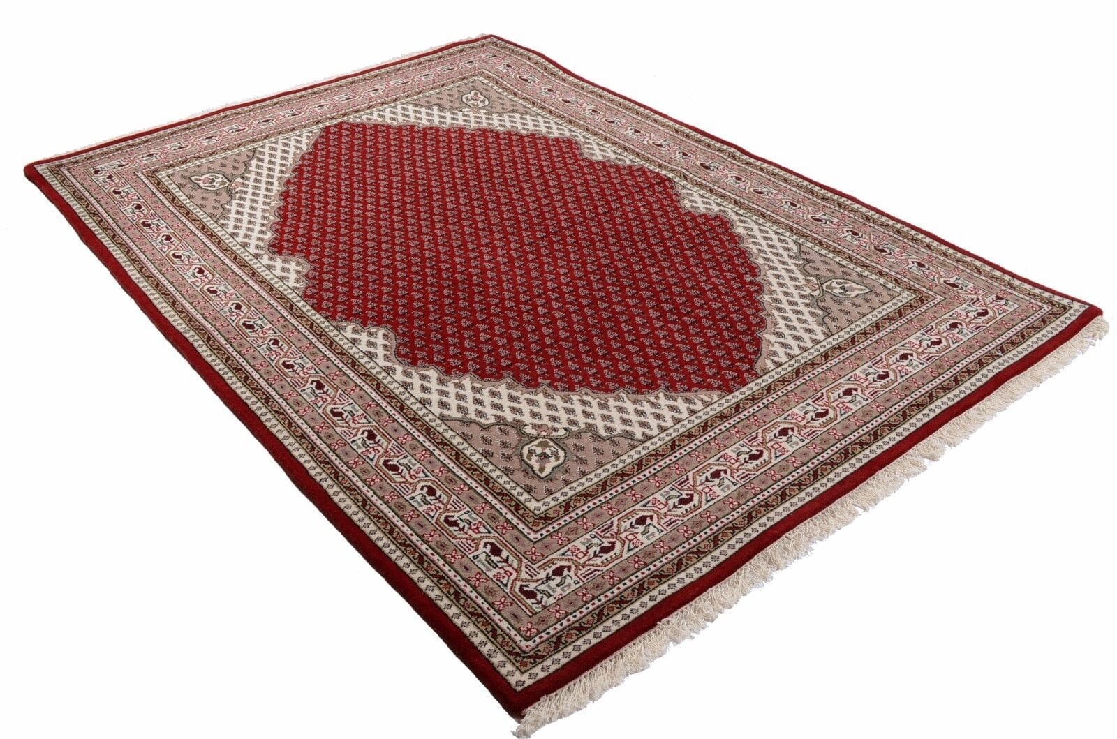 Indo Sarough Mir Gopala Orientteppich 140.000 Knoten, rot, handgeknüpft