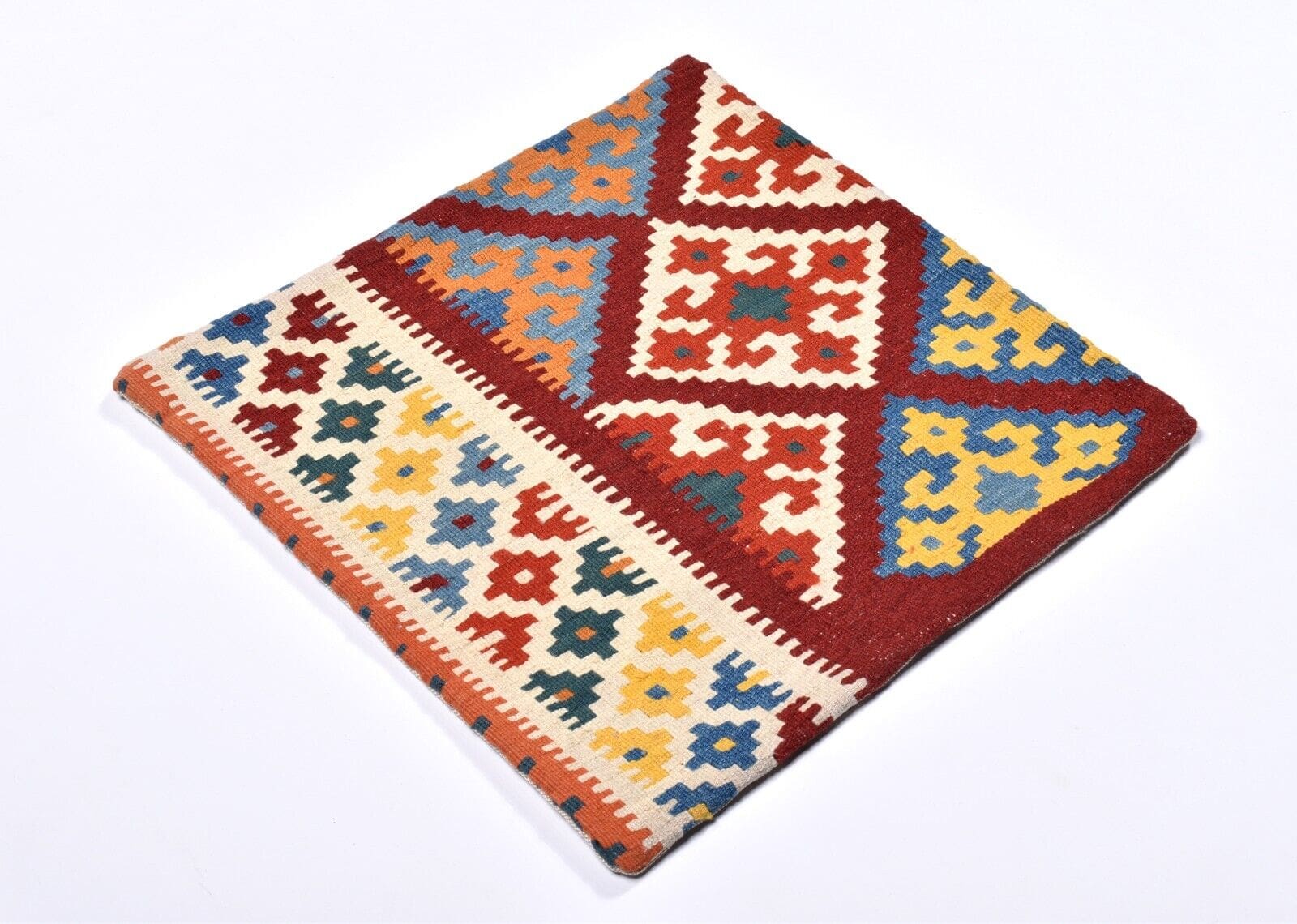 Kelim Kissen 50 x 50 cm Unikat Ghashghai handgewebt Persien