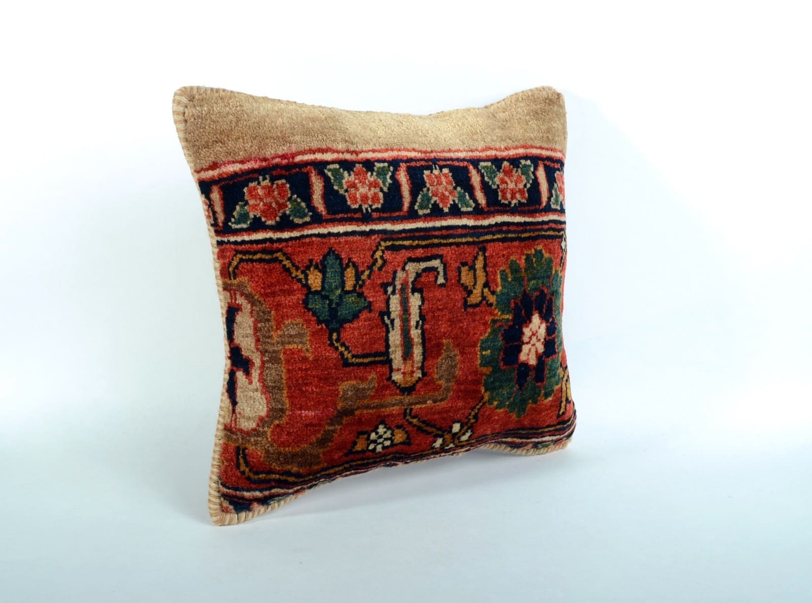 Exklusives Ghashghai Kissen 32x34 cm, handgeknüpft, Persien