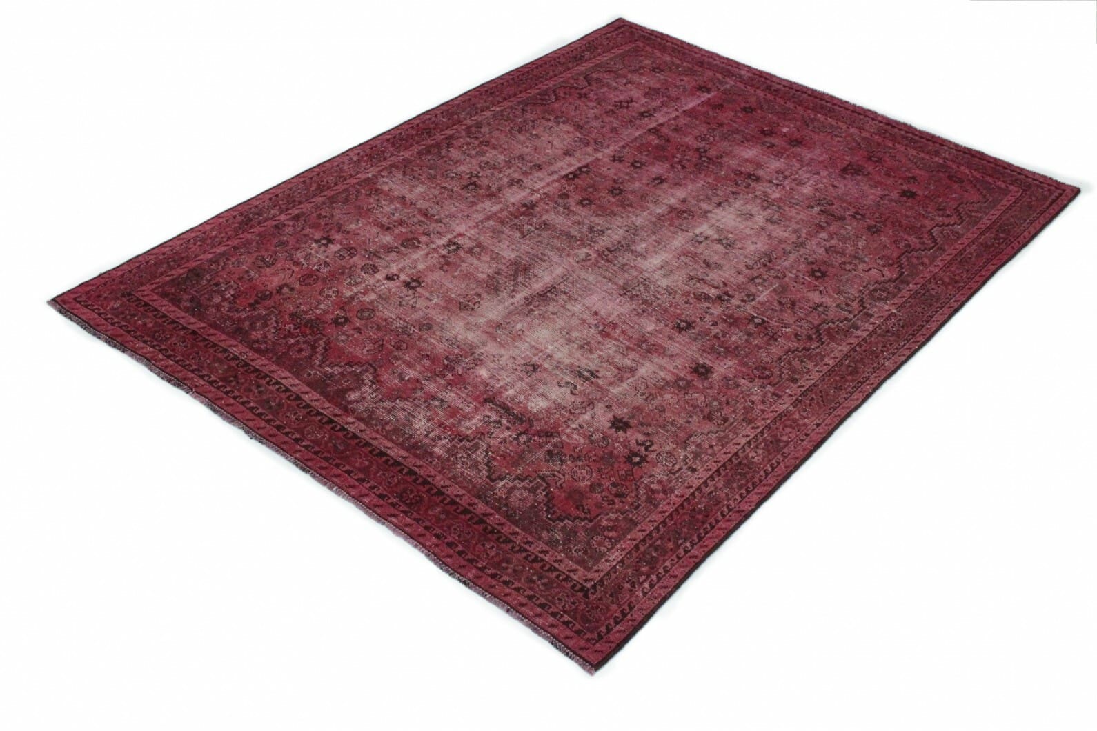 Vintage Orientteppich Rot 282x203 cm – handgeknüpft Unikat