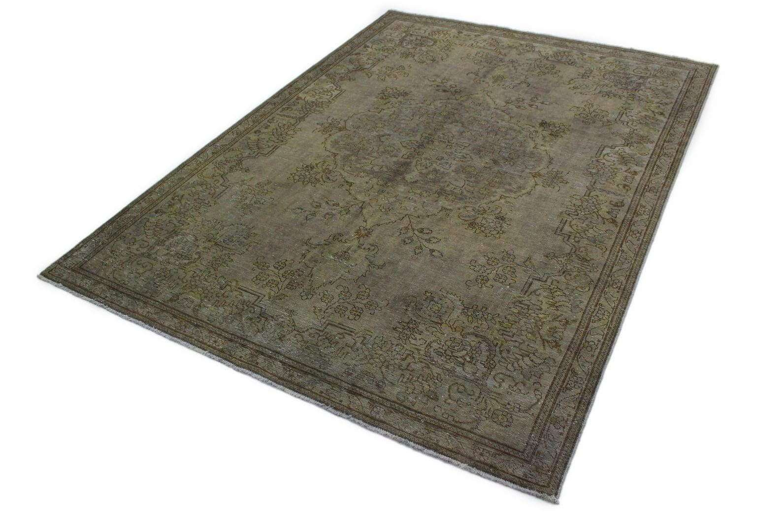 Vintage Orientteppich Grau Schlamm 320x229 cm, handgeknüpft