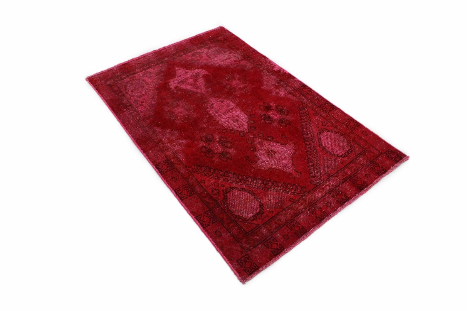 Exklusiver Vintage Orientteppich Rot 140x90 cm - handgeknüpft