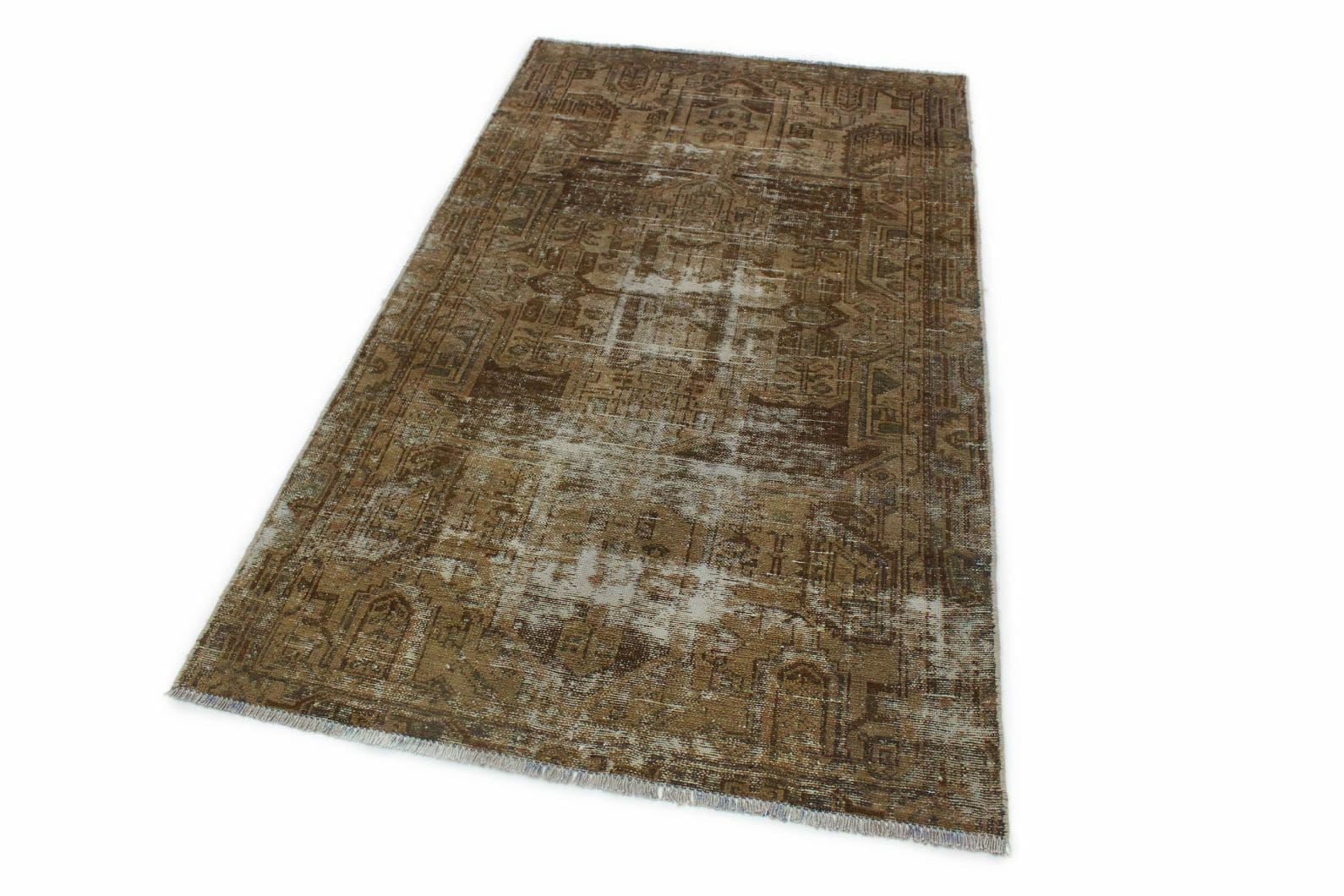 Vintage Orientteppich Grau 200x110 cm – Handgeknüpft, Unikat