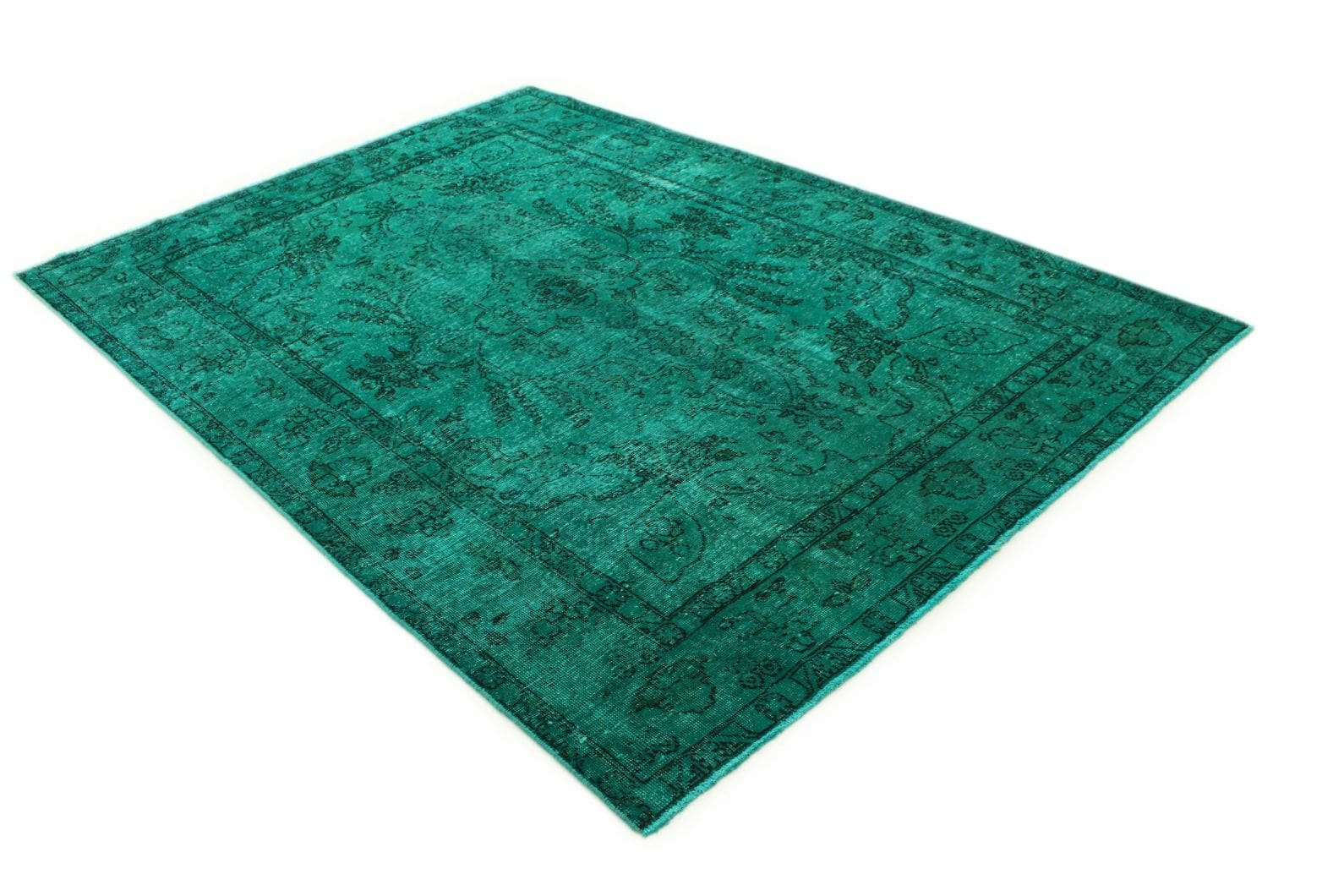 Vintage-Orientteppich türkis-grün 288x205cm, handgeknüpft