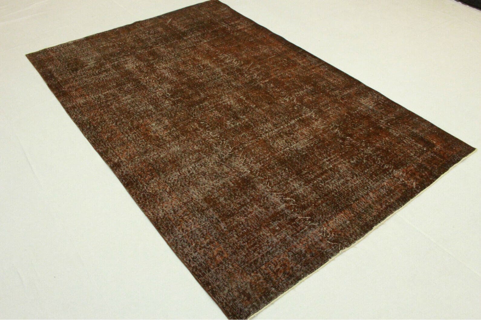 Vintage Orientteppich 296x196cm Braun Rost – handgeknüpft