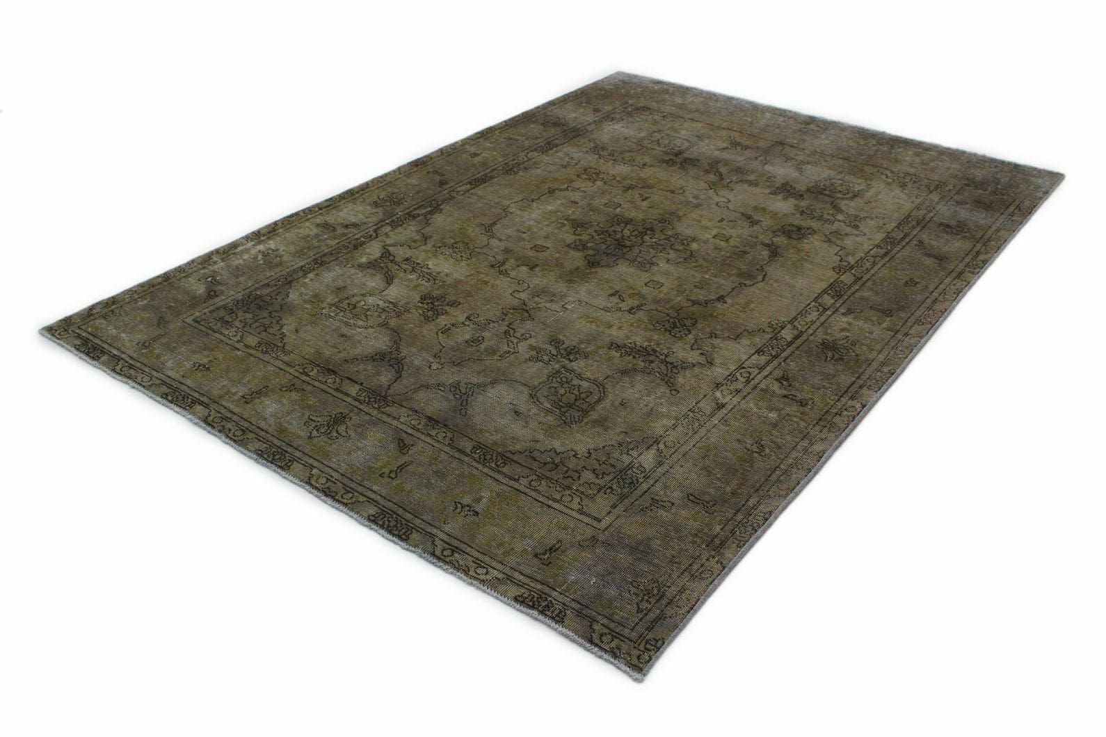 Vintage Orientteppich Grau 289x200 cm handgeknüpft Design Unikat