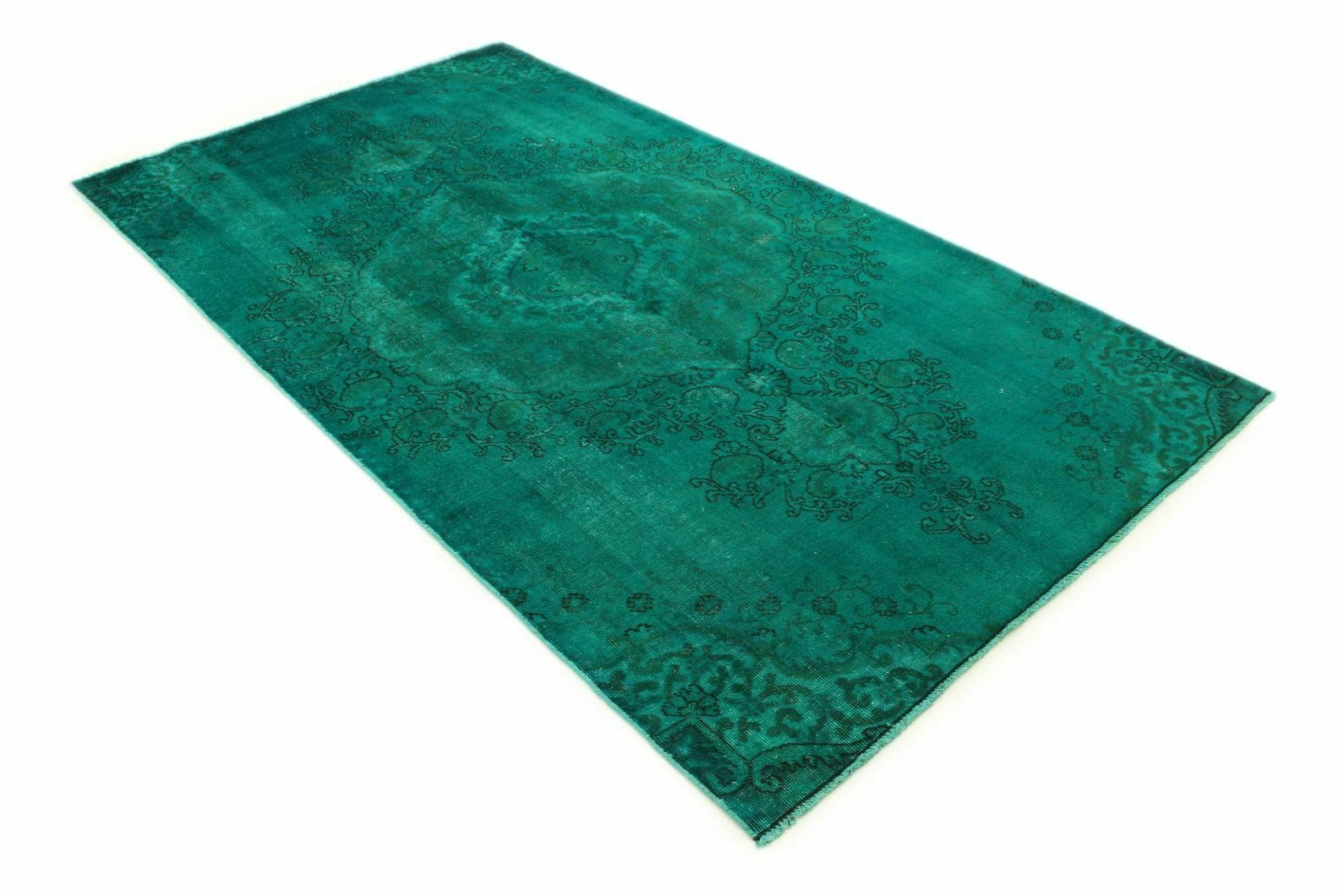 Vintage Orientteppich 304x169cm Türkis Grün, handgeknüpft