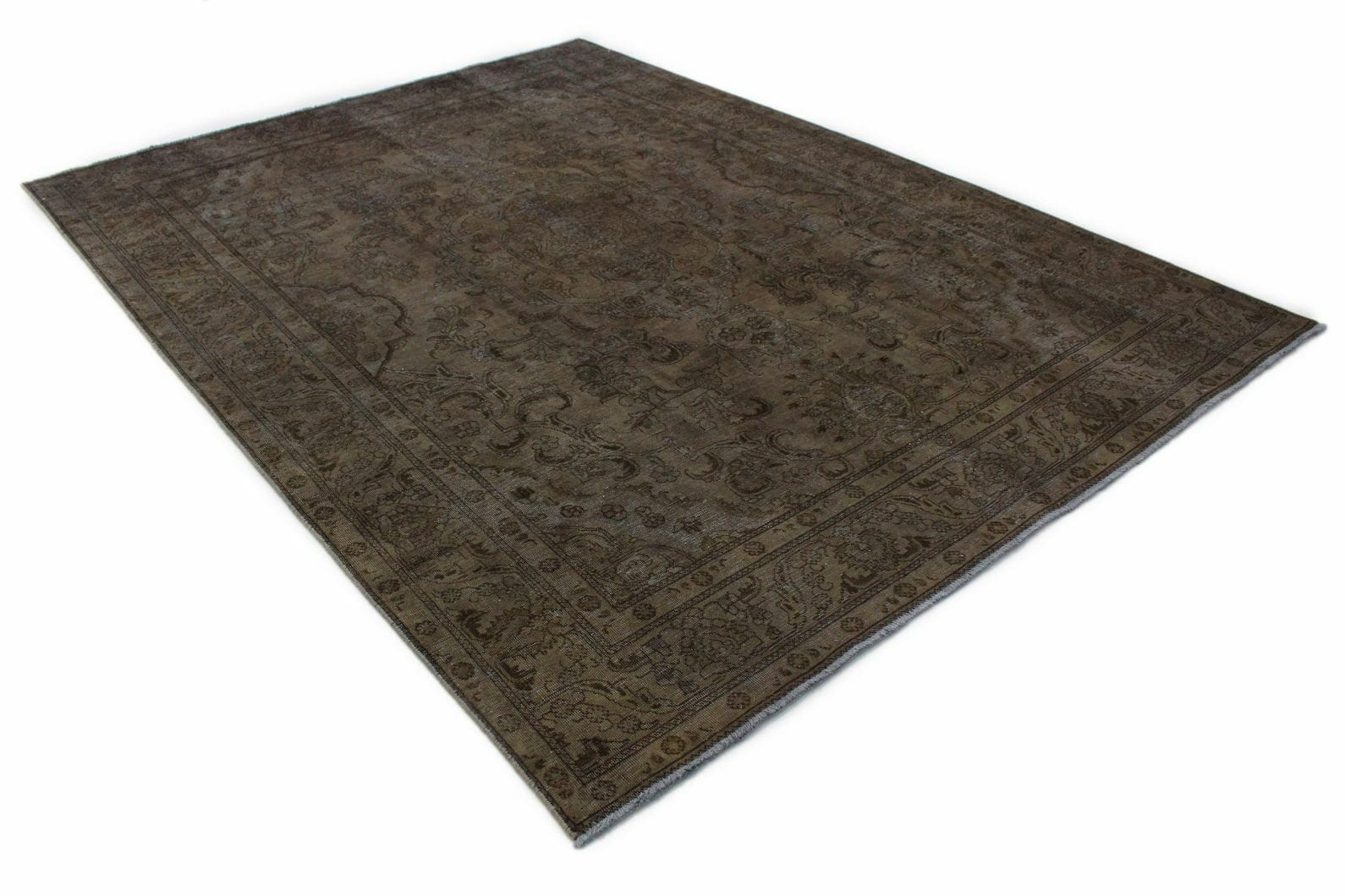 Vintage Orientteppich Grau Schwarz 338x249 cm, handgeknüpft