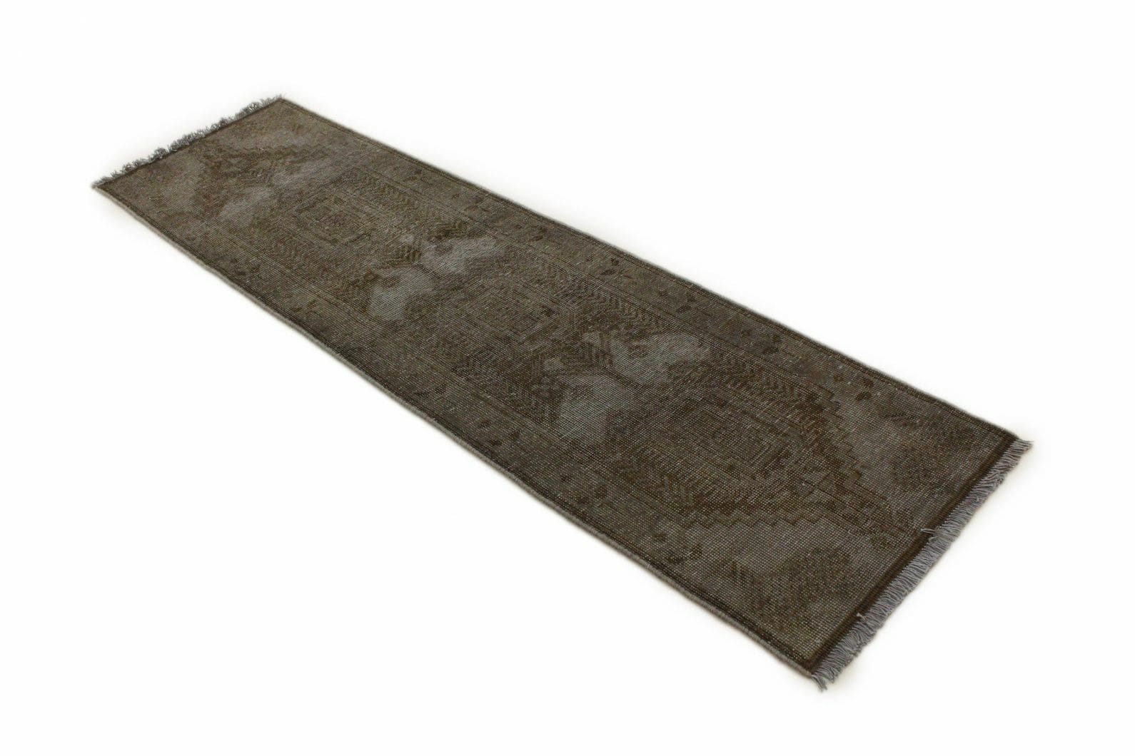 Beige Sand Vintage-Teppich Läufer 207x60cm, handgeknüpft, Orientteppich