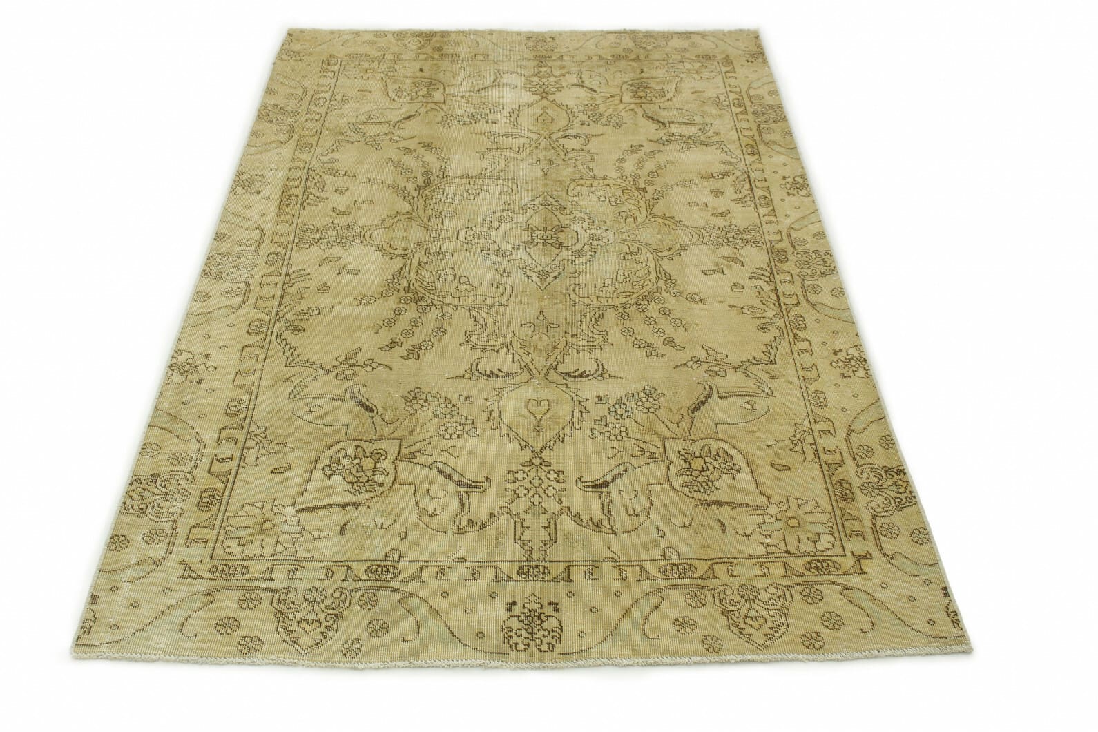 Vintage Orientteppich Beige Braun 280x171 cm handgeknüpft