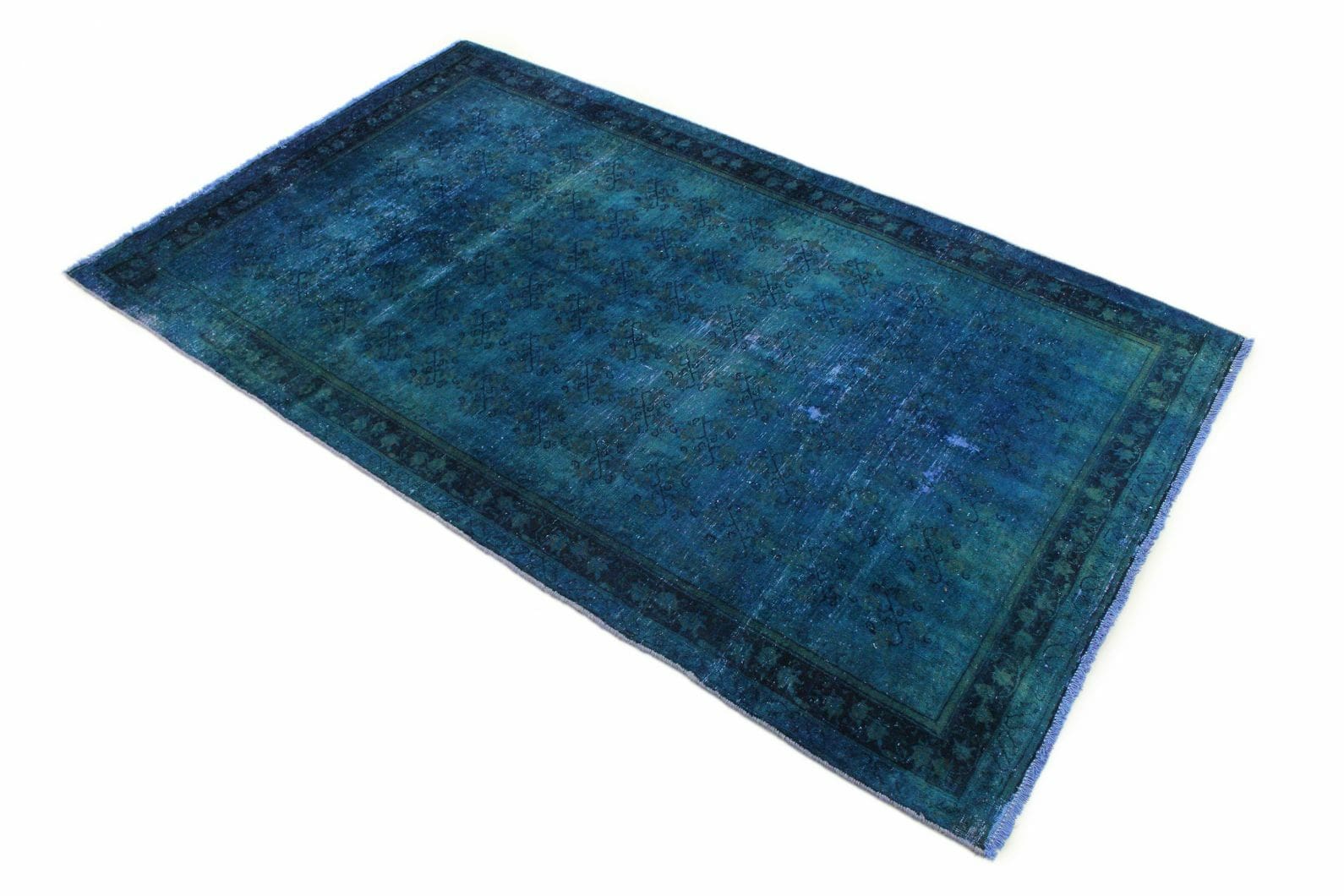 Exklusiver Orientteppich Blau 210x129 cm - Vintage handgeknüpft