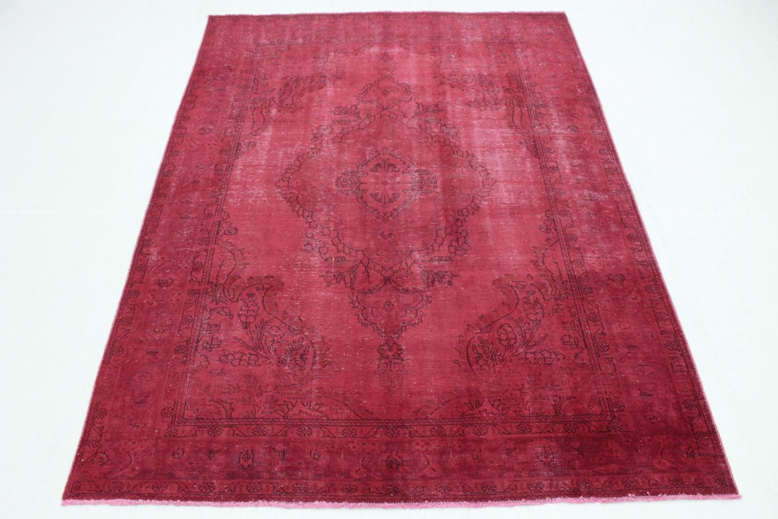 Vintage Orientteppich Rot 290x199cm, Exklusiv, handgeknüpft