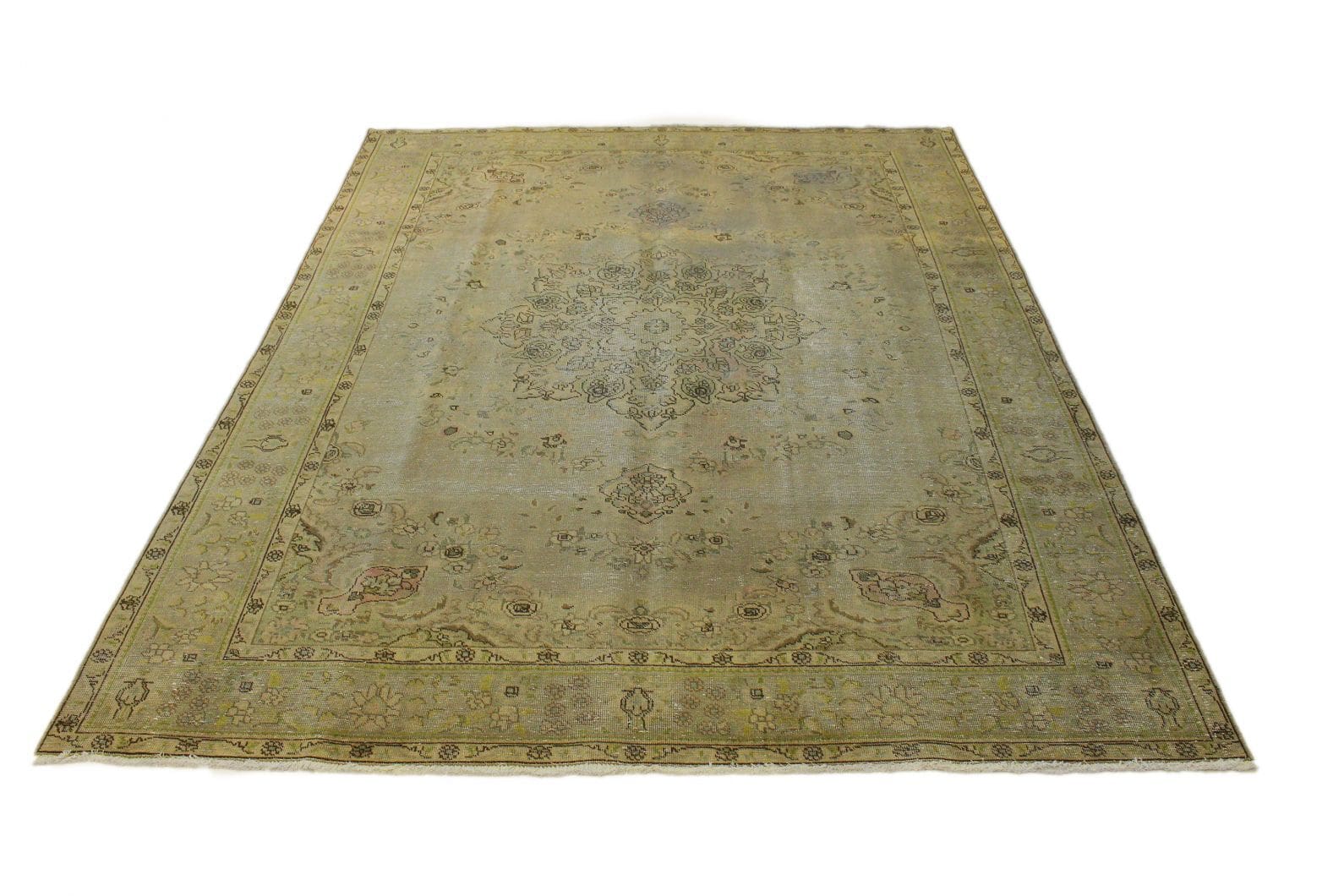 Vintage Orientteppich Beige 337x249 cm – handgeknüpft, 3,4x2,5m