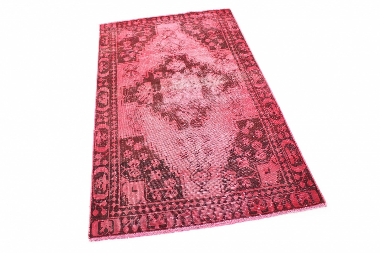 Exklusiver Vintage Orientteppich Rot 197x119 cm – handgeknüpft