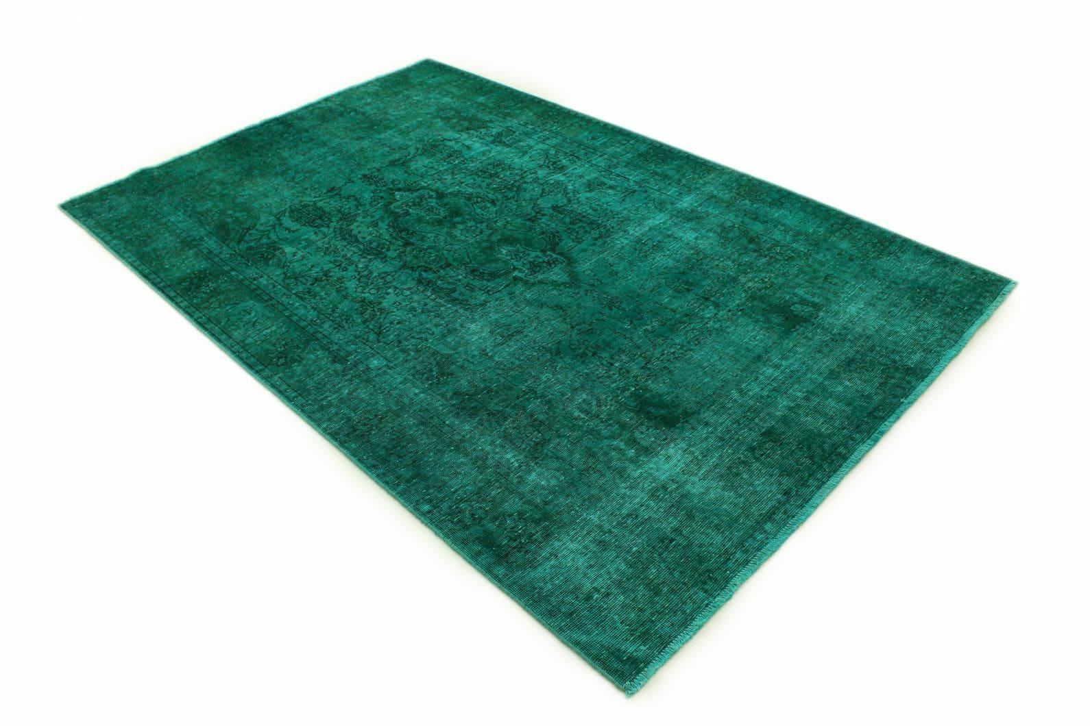 Orientteppich Vintage Türkis Grün 286x189 cm, handgeknüpft