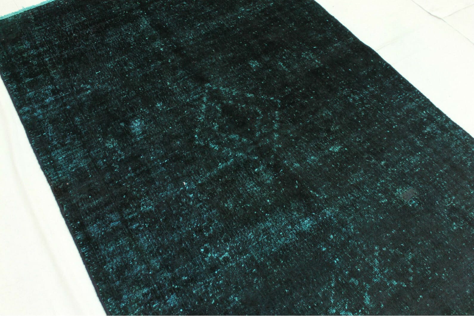 Vintage Orientteppich 195x122cm Blau Türkis, handgeknüpft