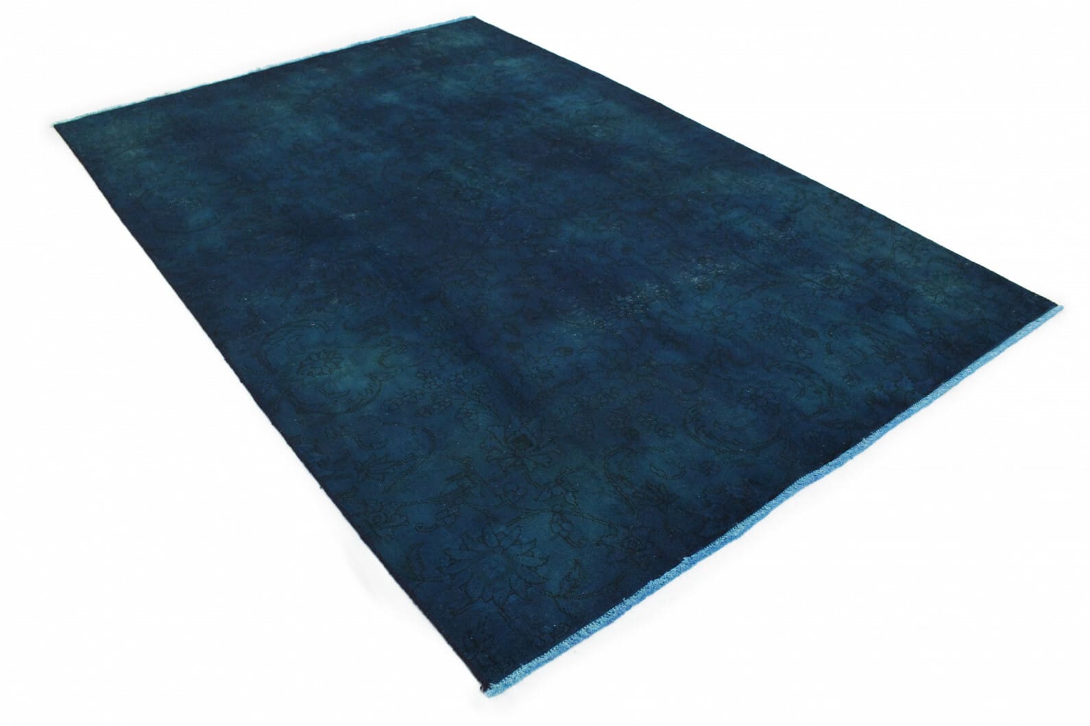Vintage Orientteppich Blau 300x199cm, handgeknüpft, 3x2m