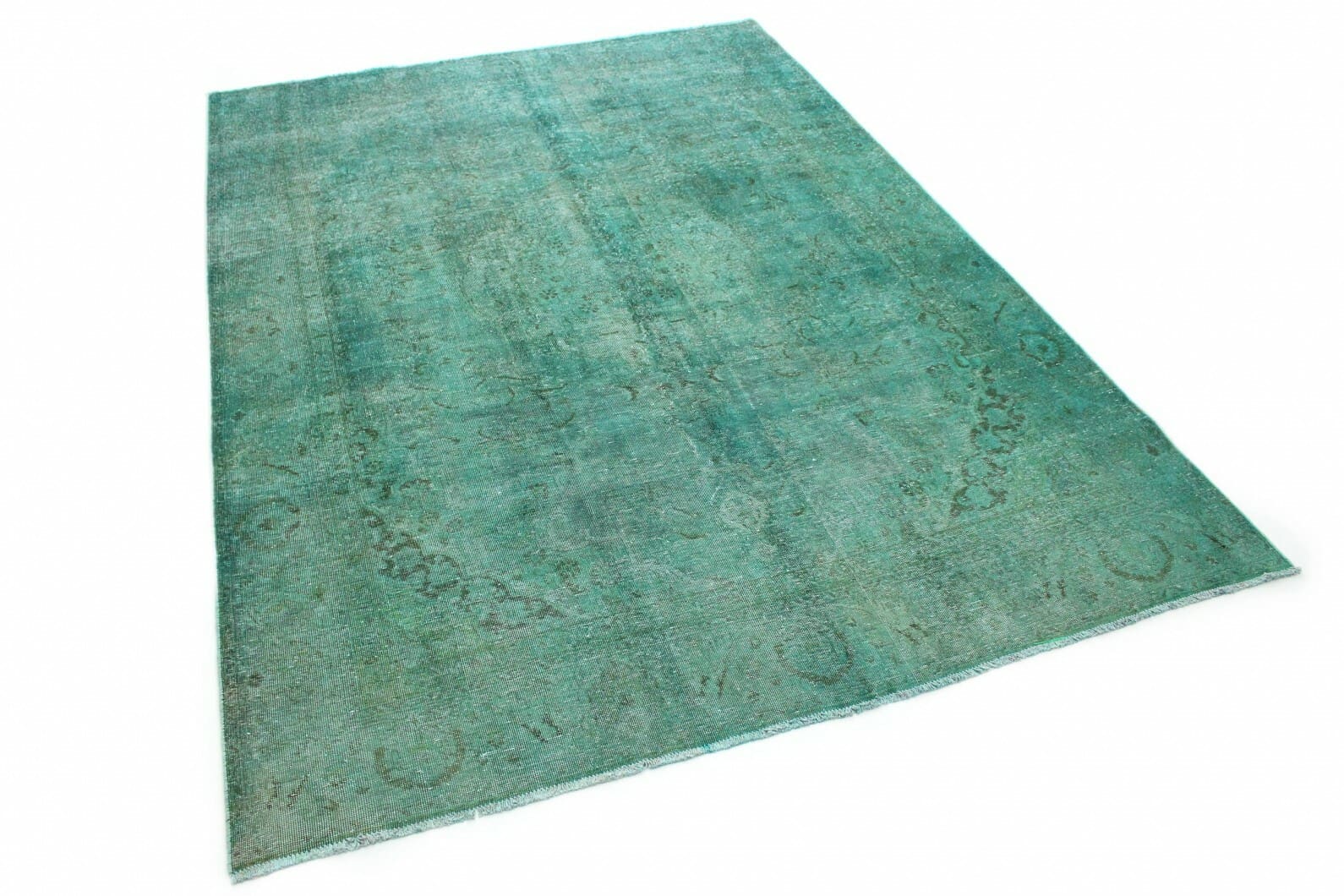 Vintage Orientteppich Türkis 328x231 cm - Handgeknüpft, Unikat