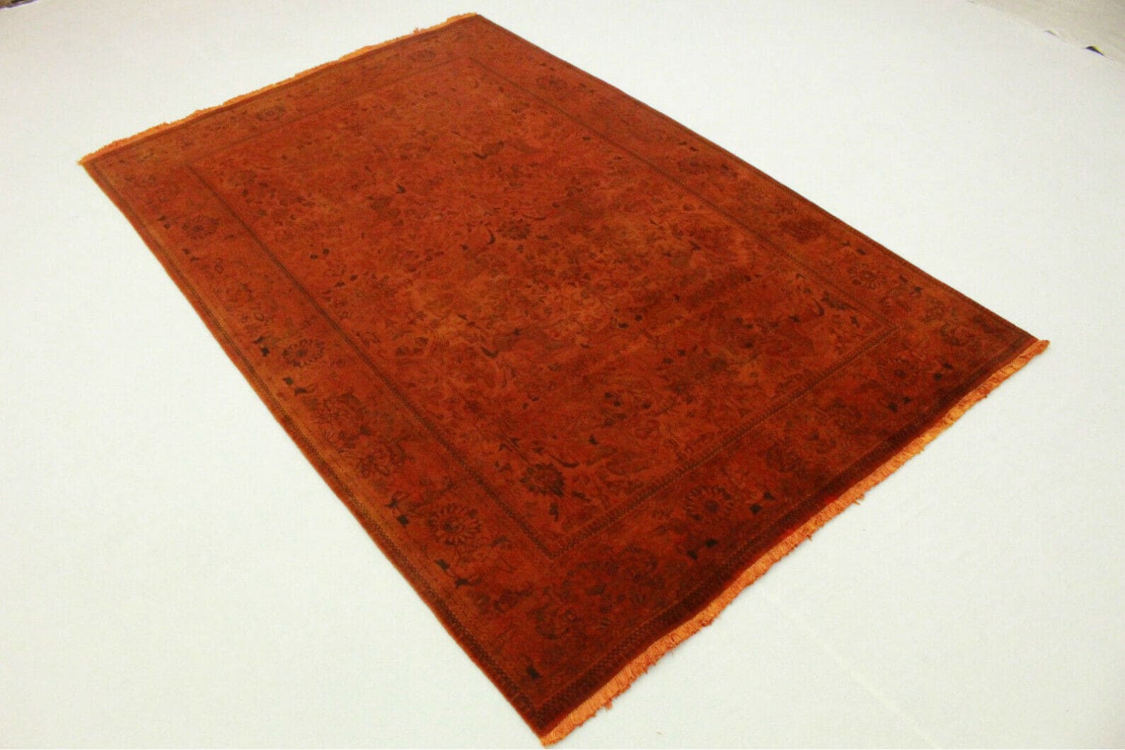 Vintage Orientteppich Orange Rost 279x171cm | Handgeknüpft