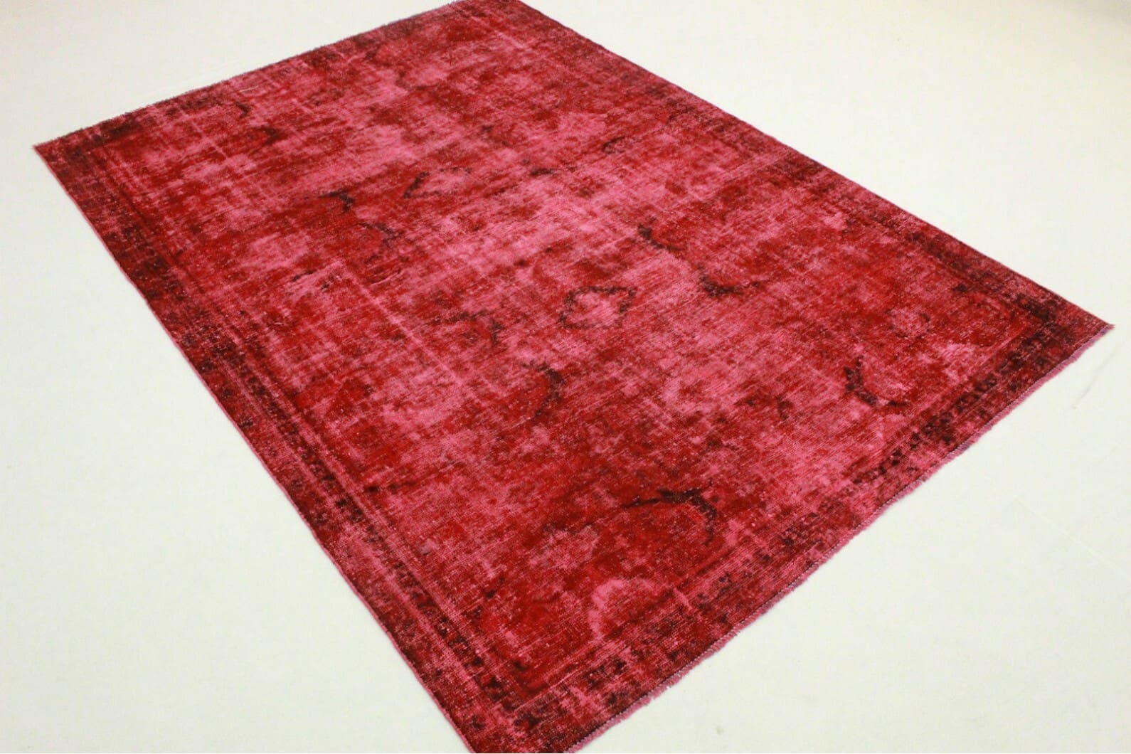 Vintage Orientteppich Rot 305x214cm, handgeknüpft, Designerstück