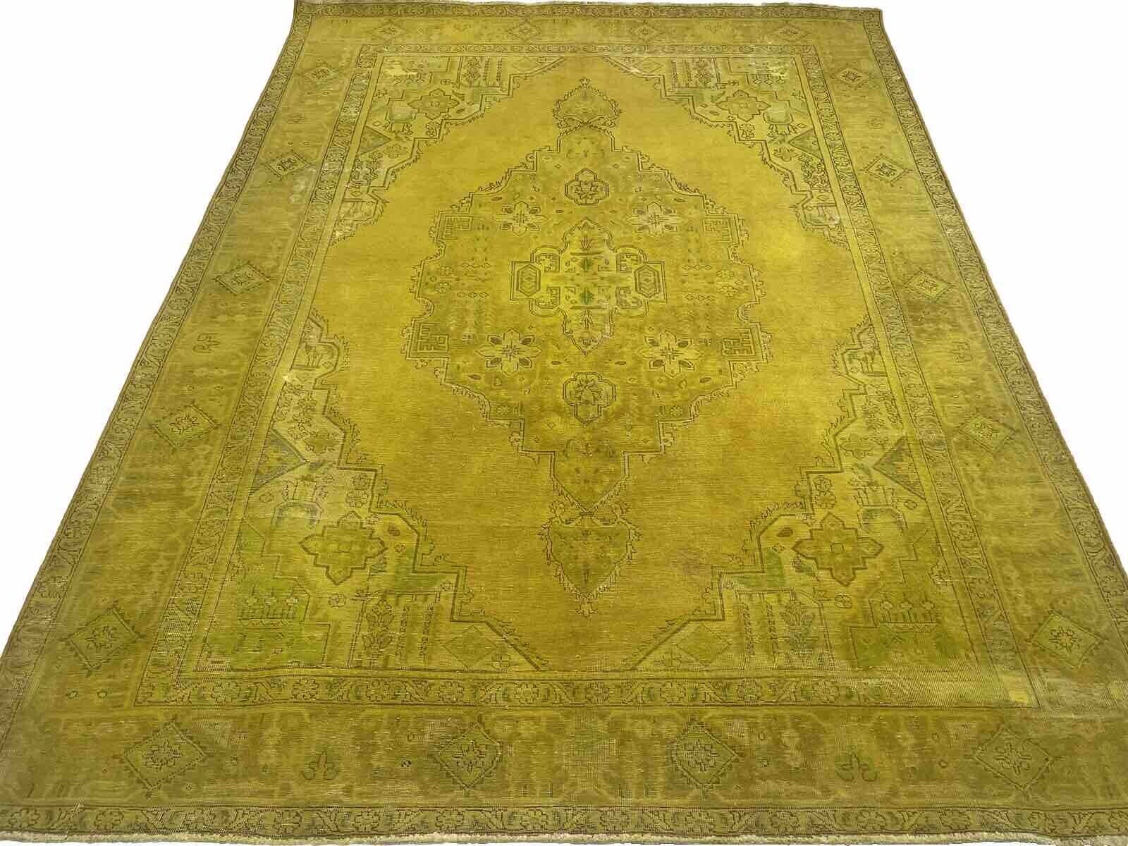 Vintage Perserteppich 336x246 cm, Handgeknüpft, Gold, Modern