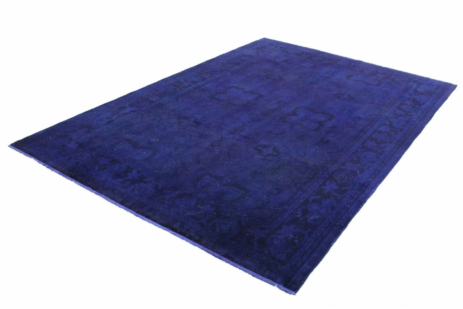 Vintage Orientteppich Ultramarinblau 310x209cm handgeknüpft