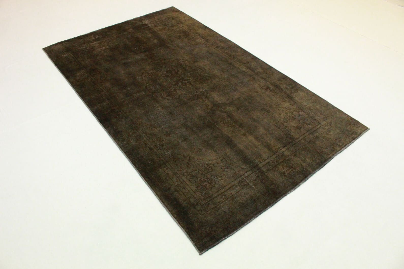 Vintage Orientteppich 310x189 cm Grau Schlamm, handgeknüpft
