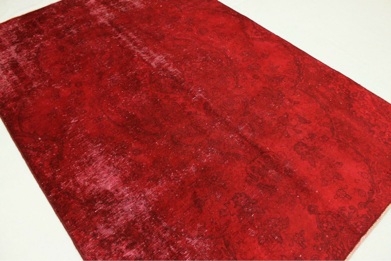 Vintage Orientteppich Rot 265x175cm, handgeknüpft, Unikat