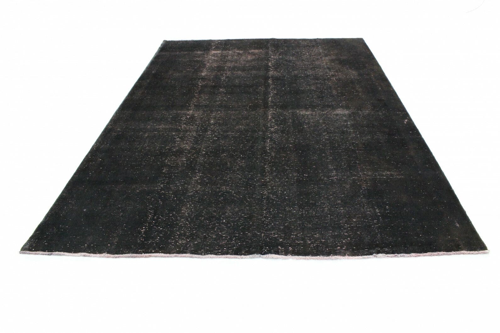 Vintage Orientteppich Schwarz 348x249cm – handgeknüpft, Designerstück