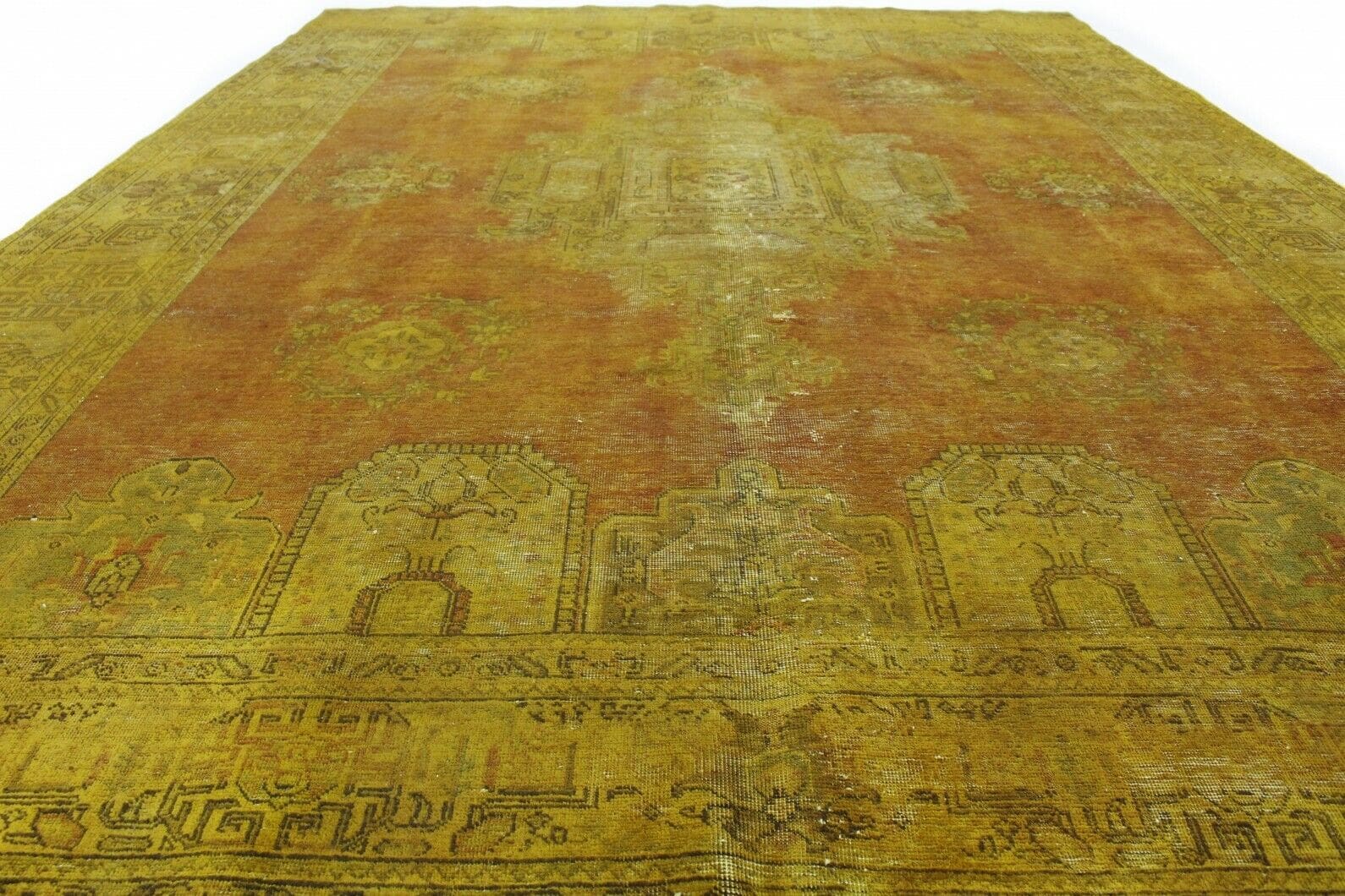 Vintage Orientteppich 398x289cm orange-gold, handgeknüpft