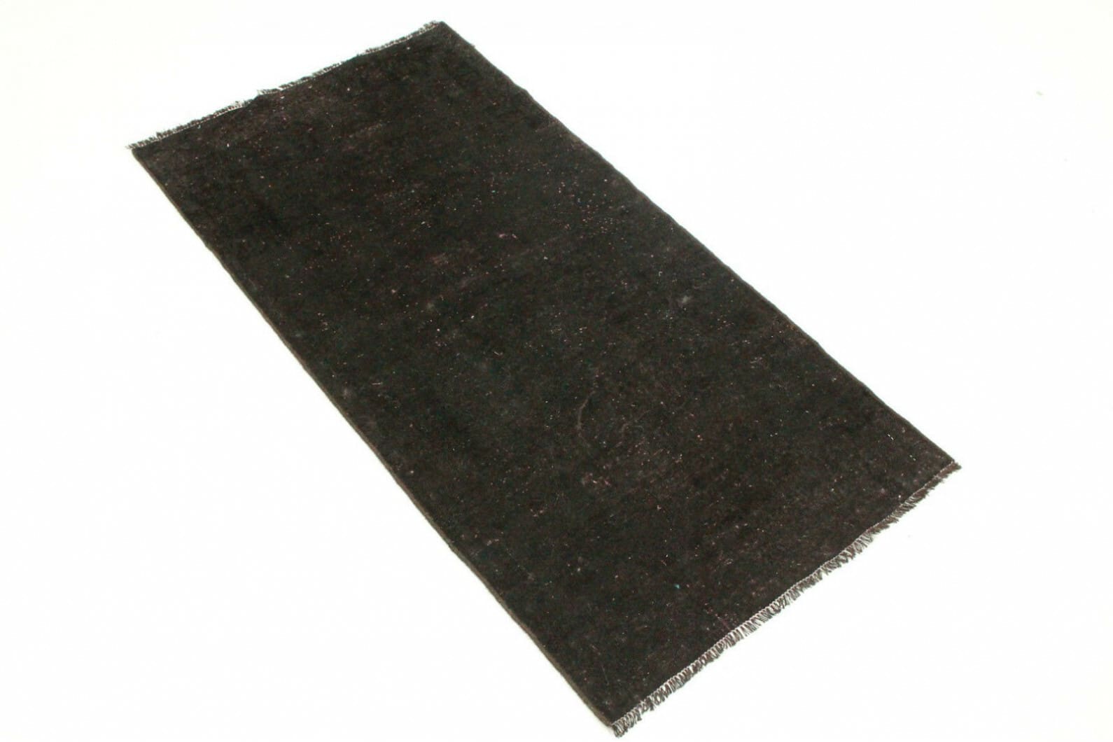 Vintage Orientteppich Schwarz 150x79 cm - Handgeknüpft Unikat