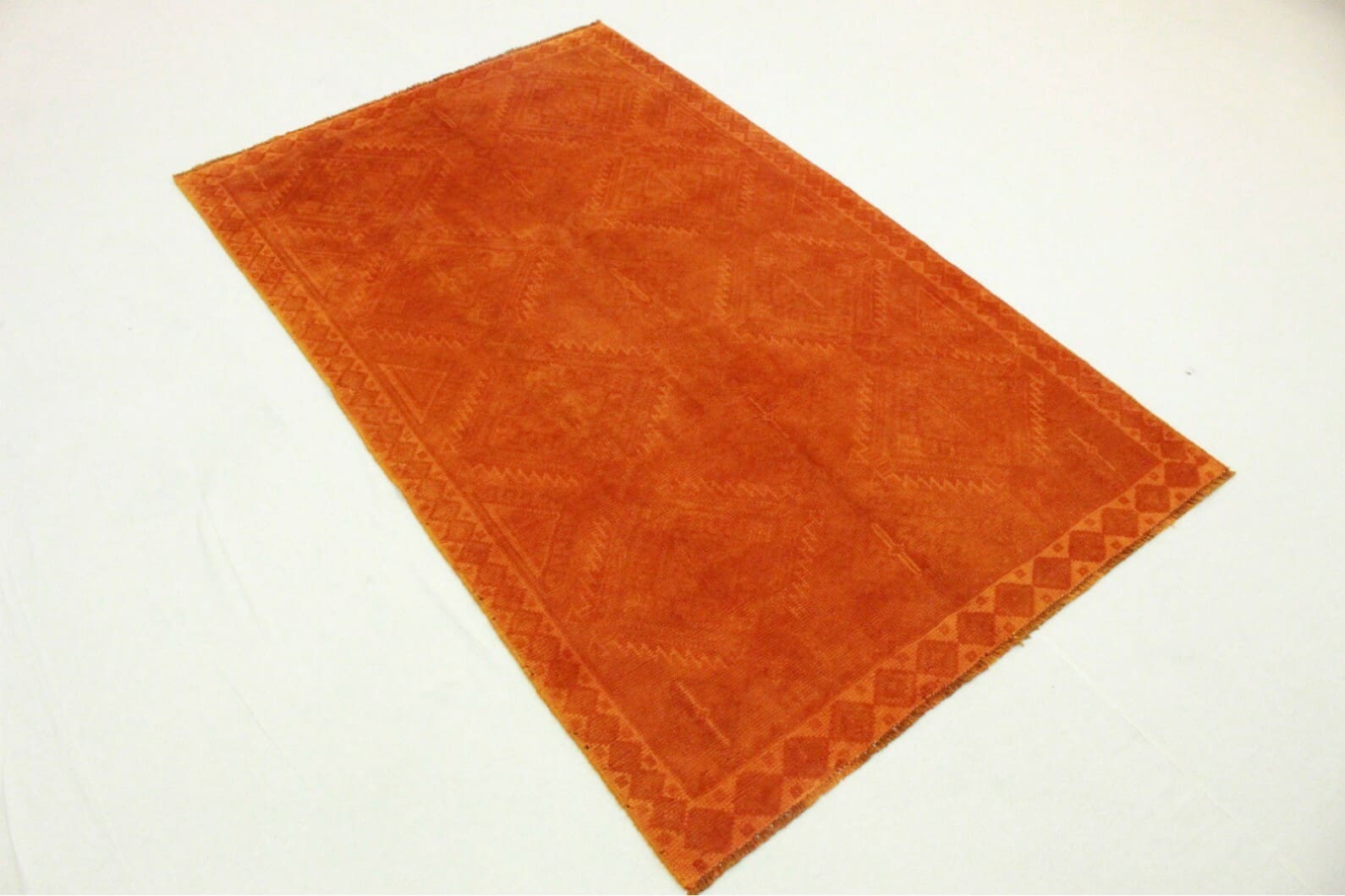 Vintage Orientteppich 225x139cm orange, handgeknüpft, exklusiv