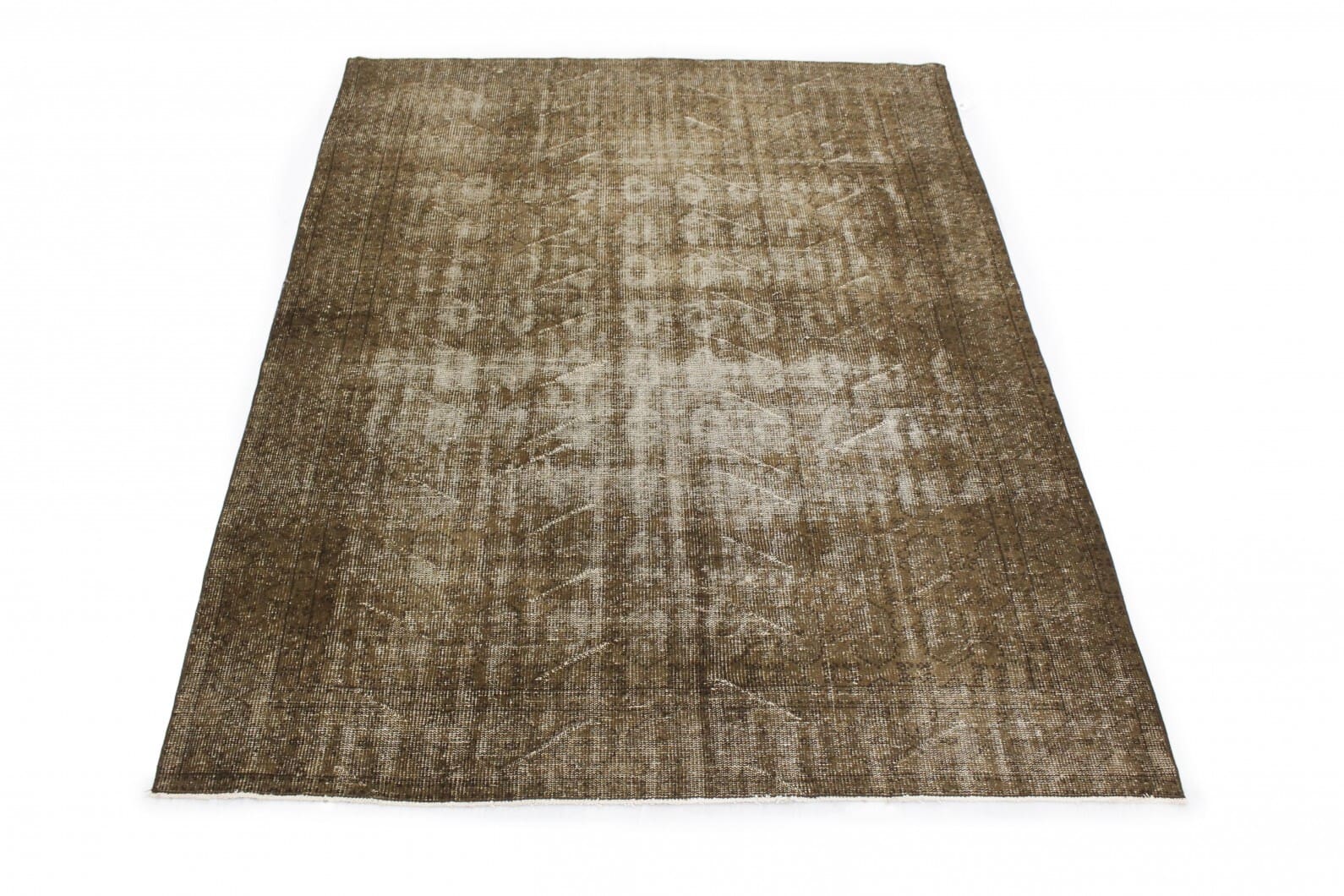 Vintage Orientteppich Braun 272x199cm, handgeknüpft, Unikat