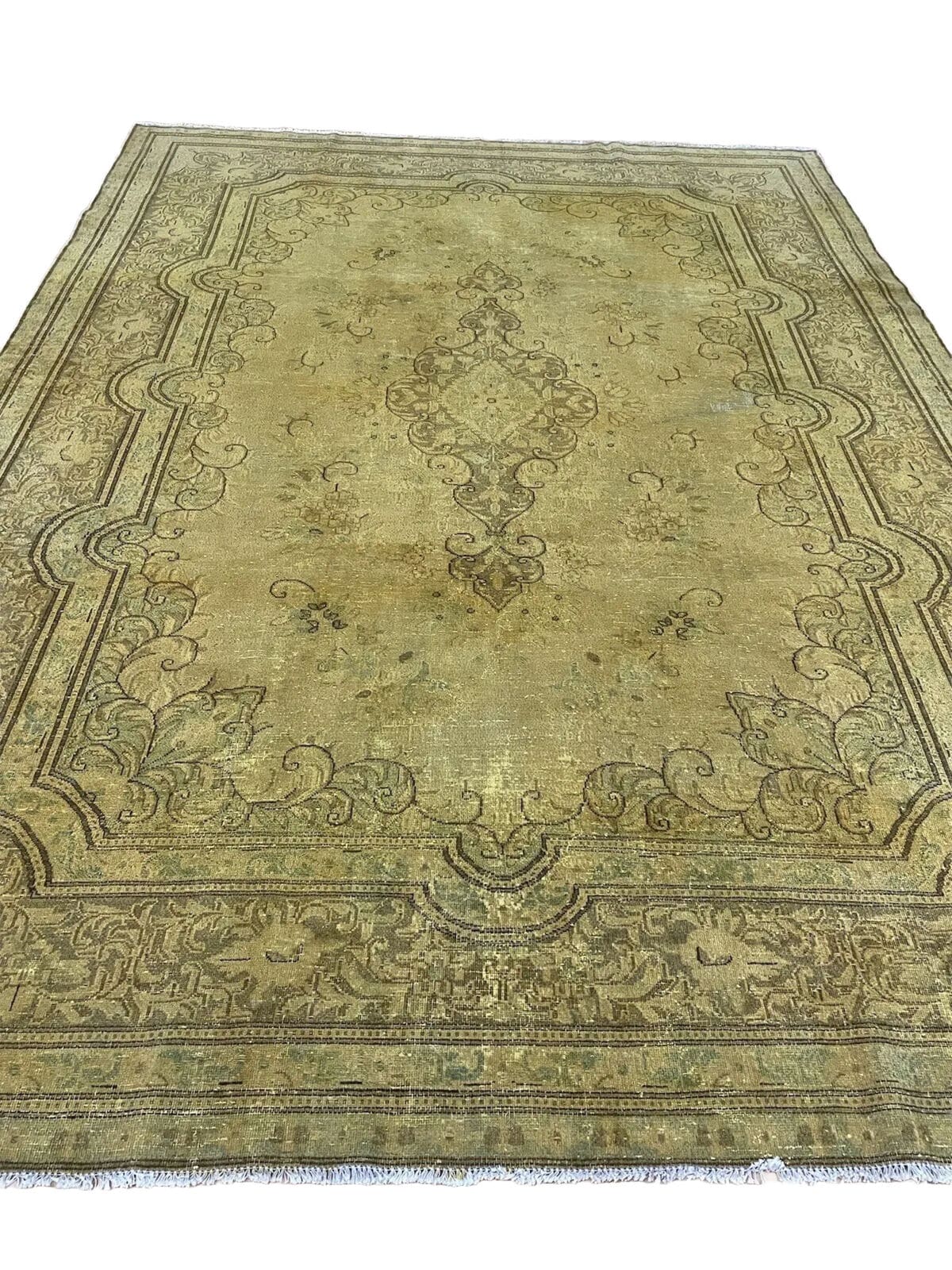 Exklusiver Vintage Orientteppich 333x245cm Gold, handgeknüpft