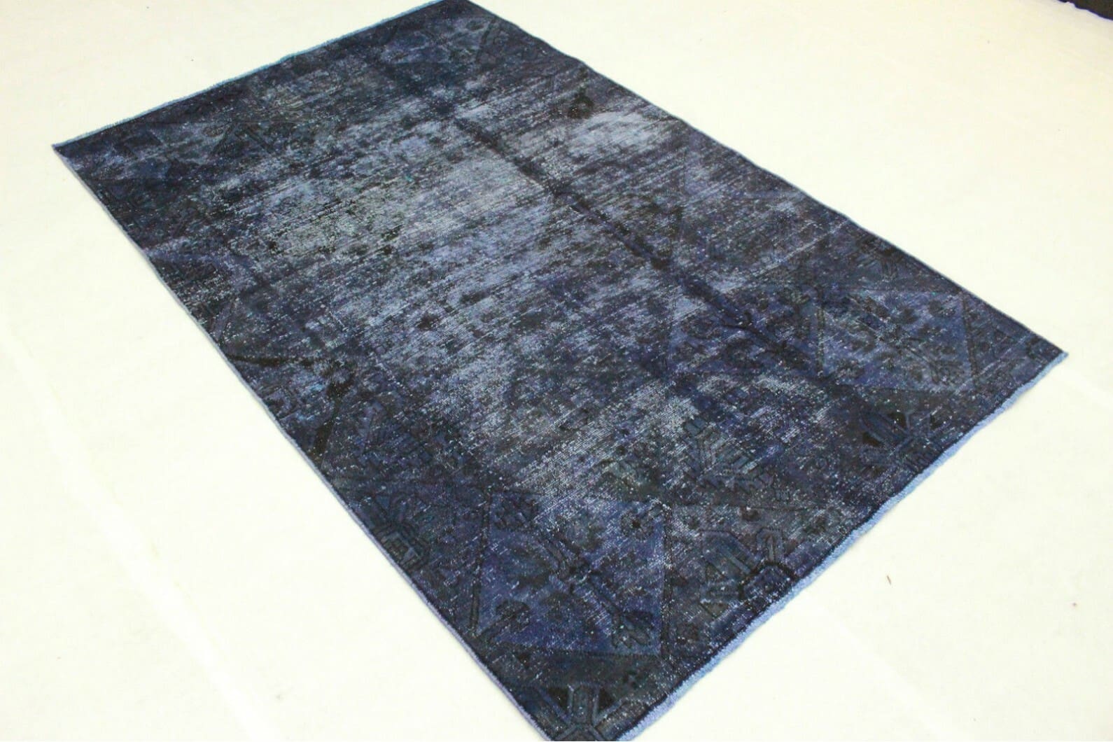Vintage Orientteppich Lila 262x169cm, handgeknüpft, Designunikat