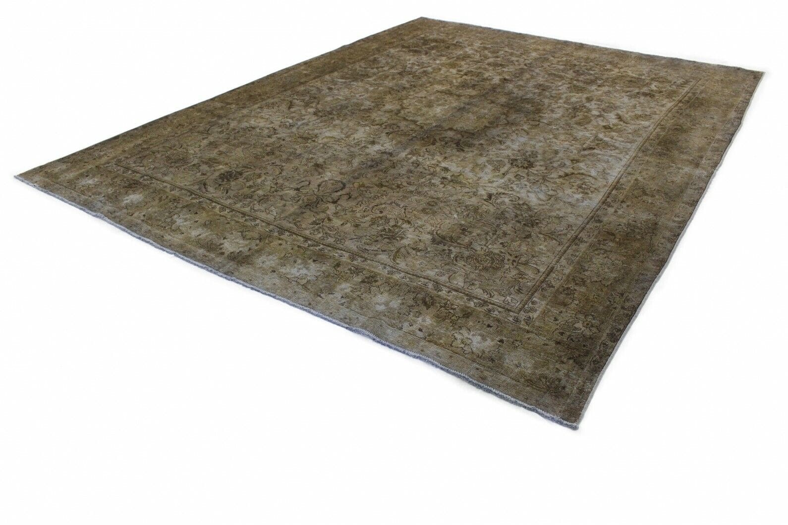 Vintage Orientteppich Grau 380x294 cm, handgeknüpft, Designerstück