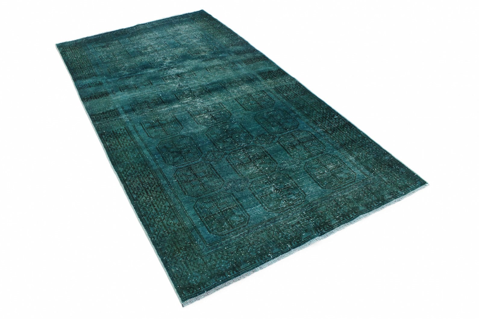 Handgeknüpfter Vintage Orientteppich 271x149cm türkis, Unikat