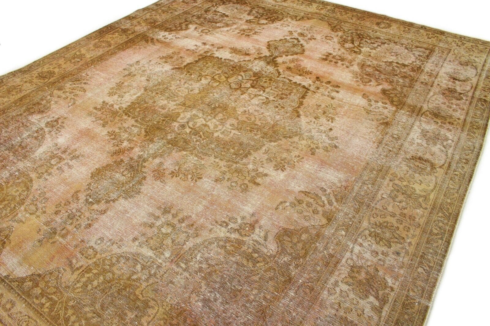 Vintage Orientteppich 390x299cm, orange-braun, handgeknüpft