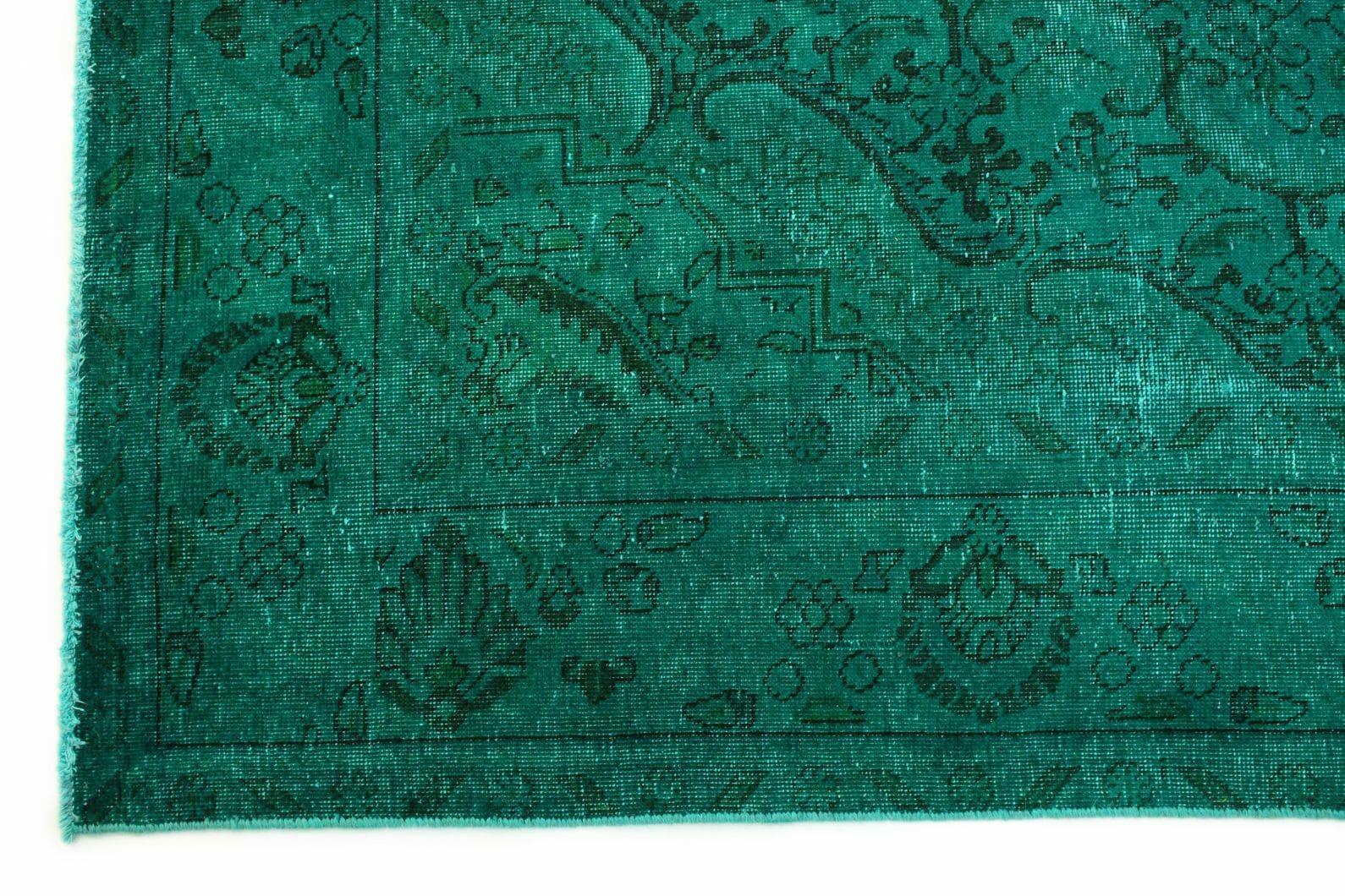 Exklusiver Orientteppich 385x291 cm in Türkis Grün, handgeknüpft