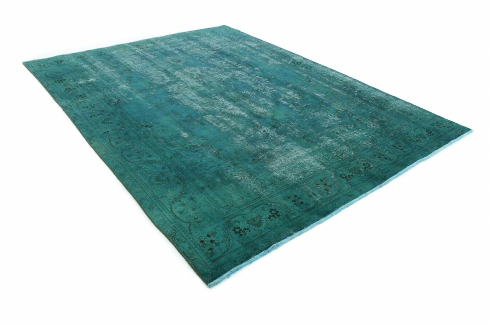 Vintage Orientteppich 390x301cm Türkis - Handgeknüpft Unikat