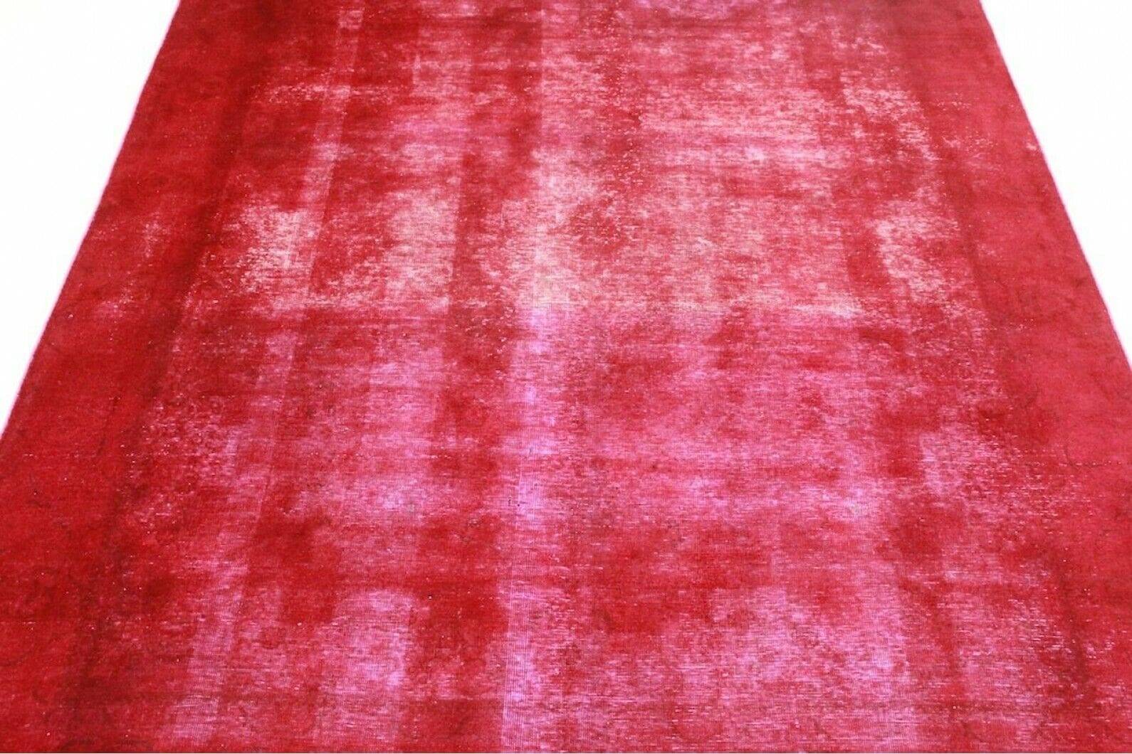 Vintage Orientteppich Rot 370x271cm - Handgeknüpft, Designerstück