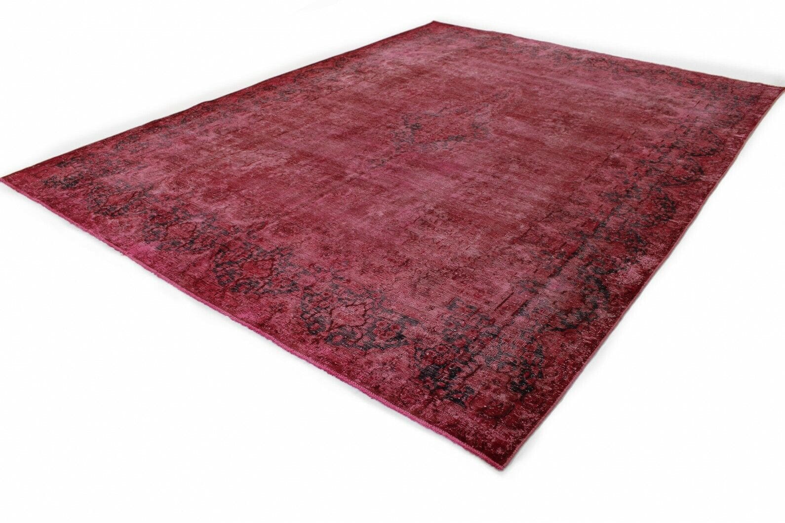 Vintage Orientteppich Rot 394x289 cm, handgeknüpft, Designerstück