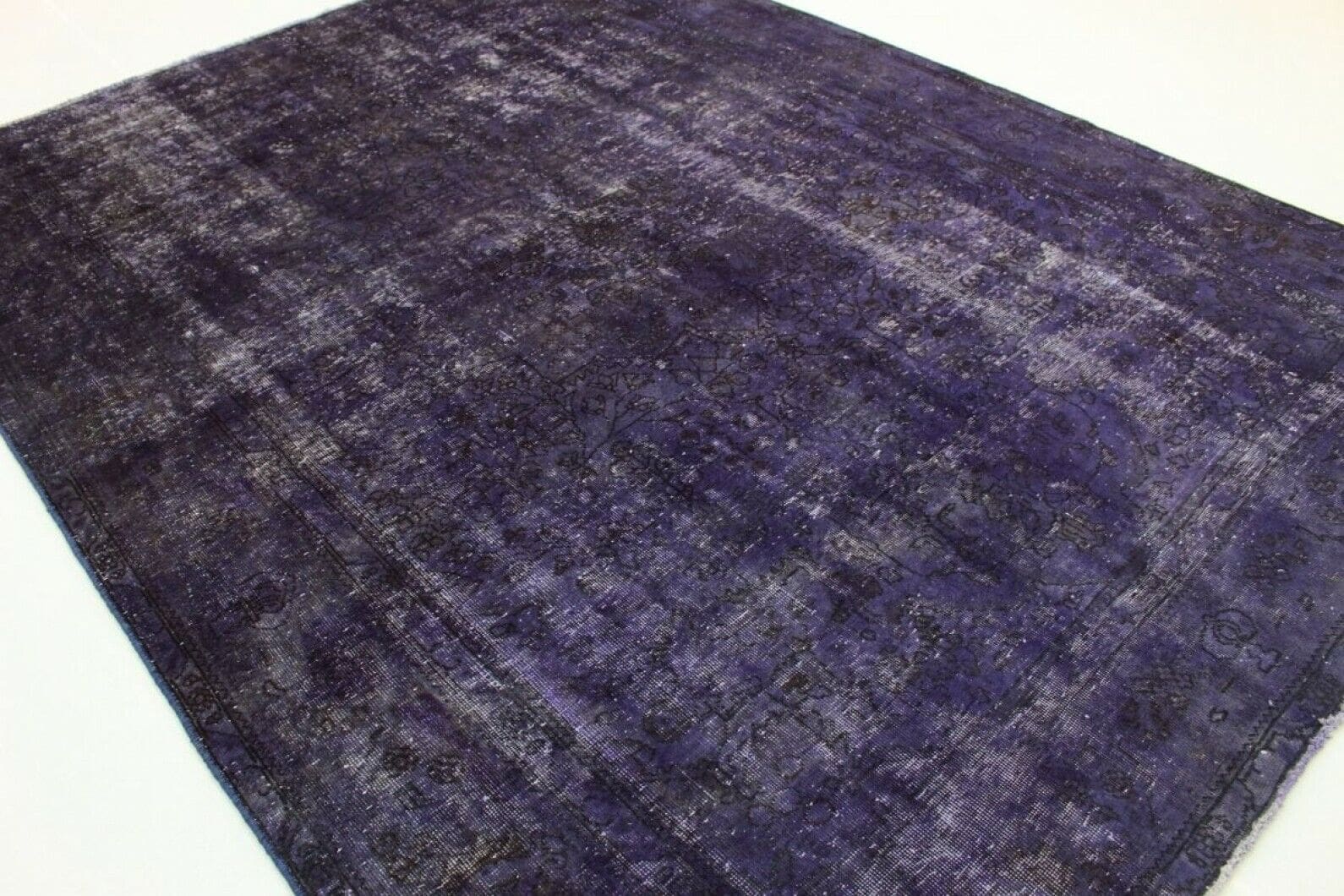 Vintage Orientteppich Lila 332x249cm - Exklusiver Designer, handgeknüpft