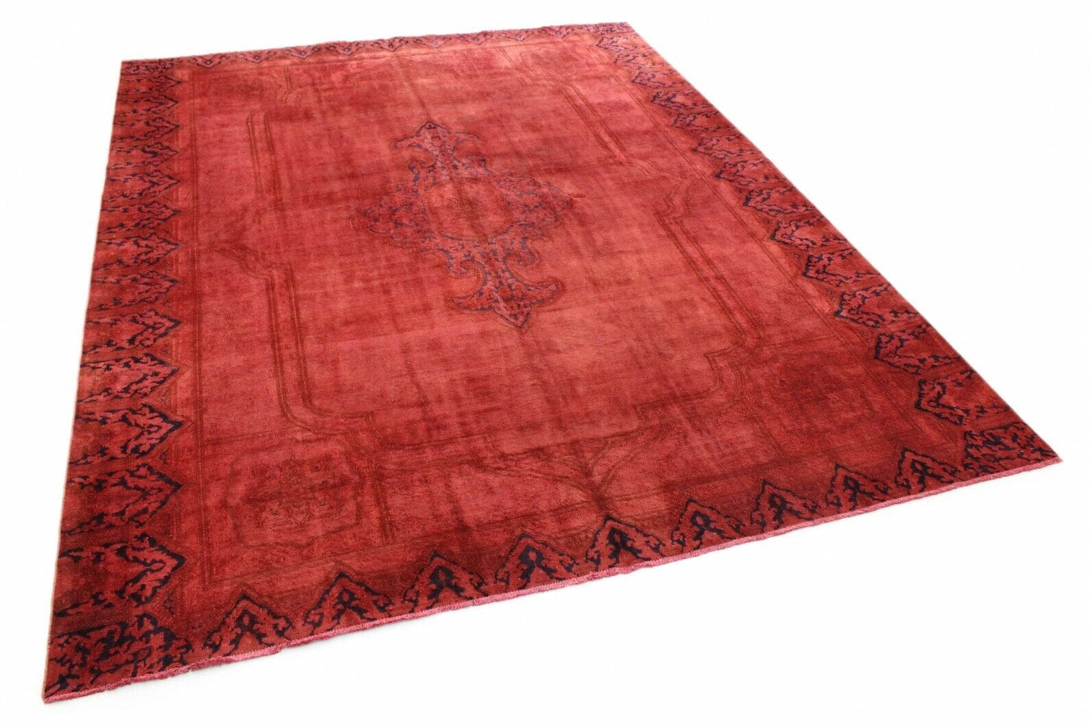 Vintage Orientteppich Rot 354x275cm, Exklusiv, handgeknüpft