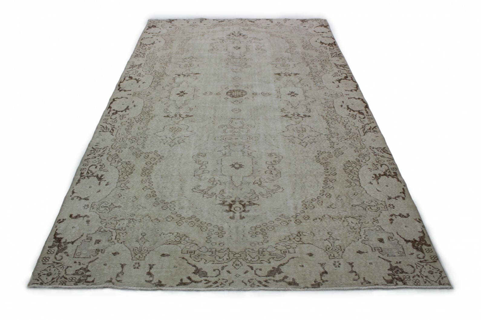 Vintage Orientteppich Beige 308x179 cm – Handgeknüpft Unikat