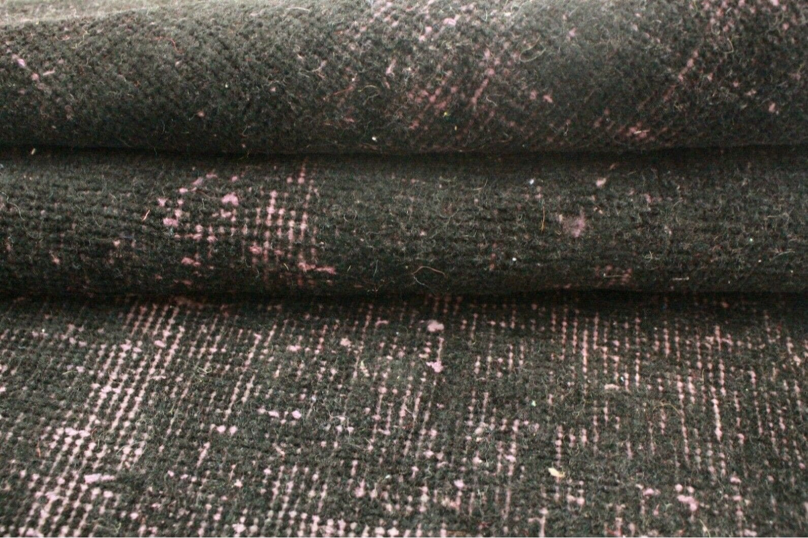 Vintage Orientteppich Läufer Schwarz 160x61cm handgeknüpft