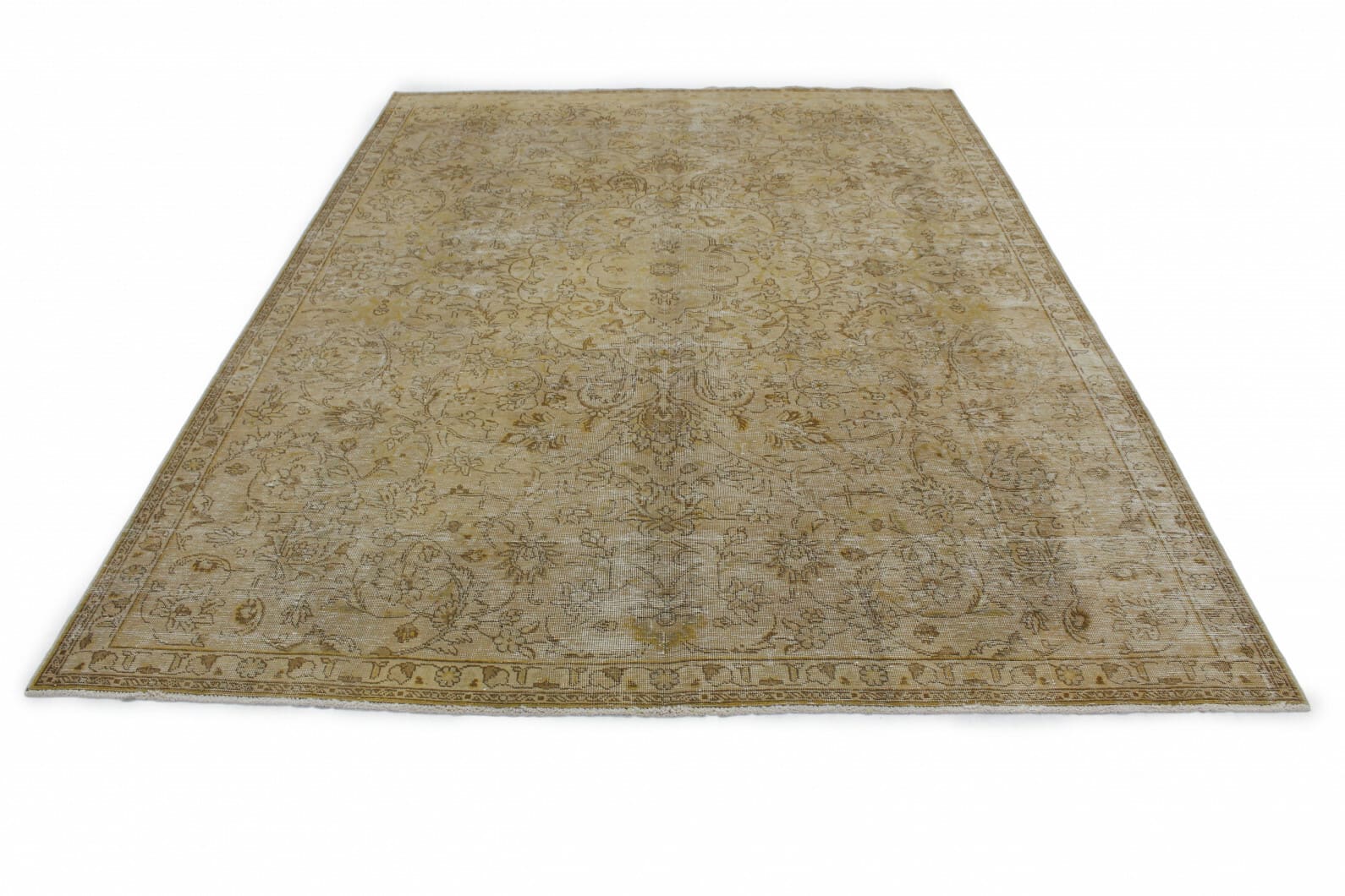 Vintage Orientteppich 332x229cm Braun Beige, handgeknüpft