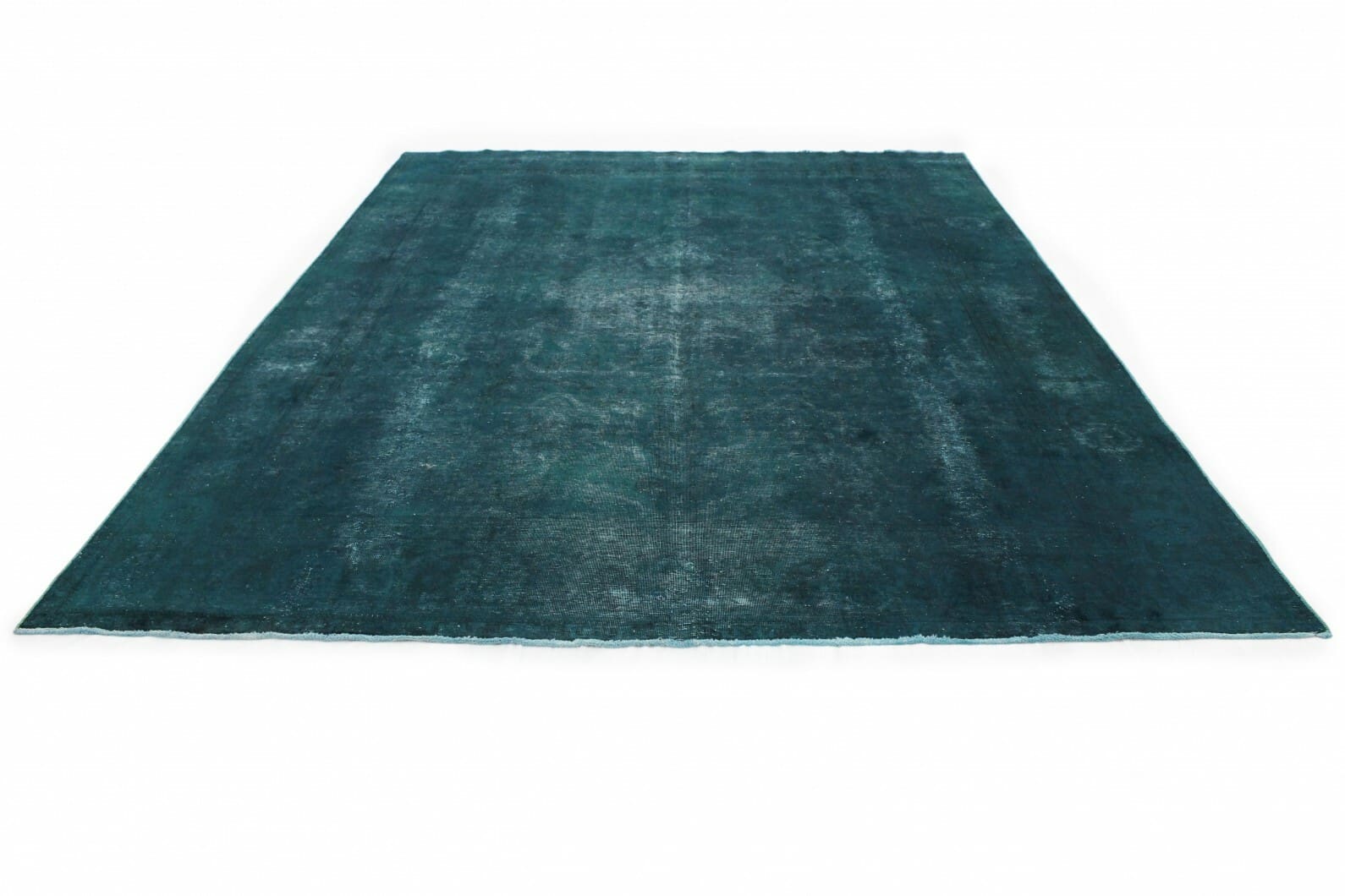 Vintage Orientteppich türkis 392x279cm, handgeknüpft, einzigartig