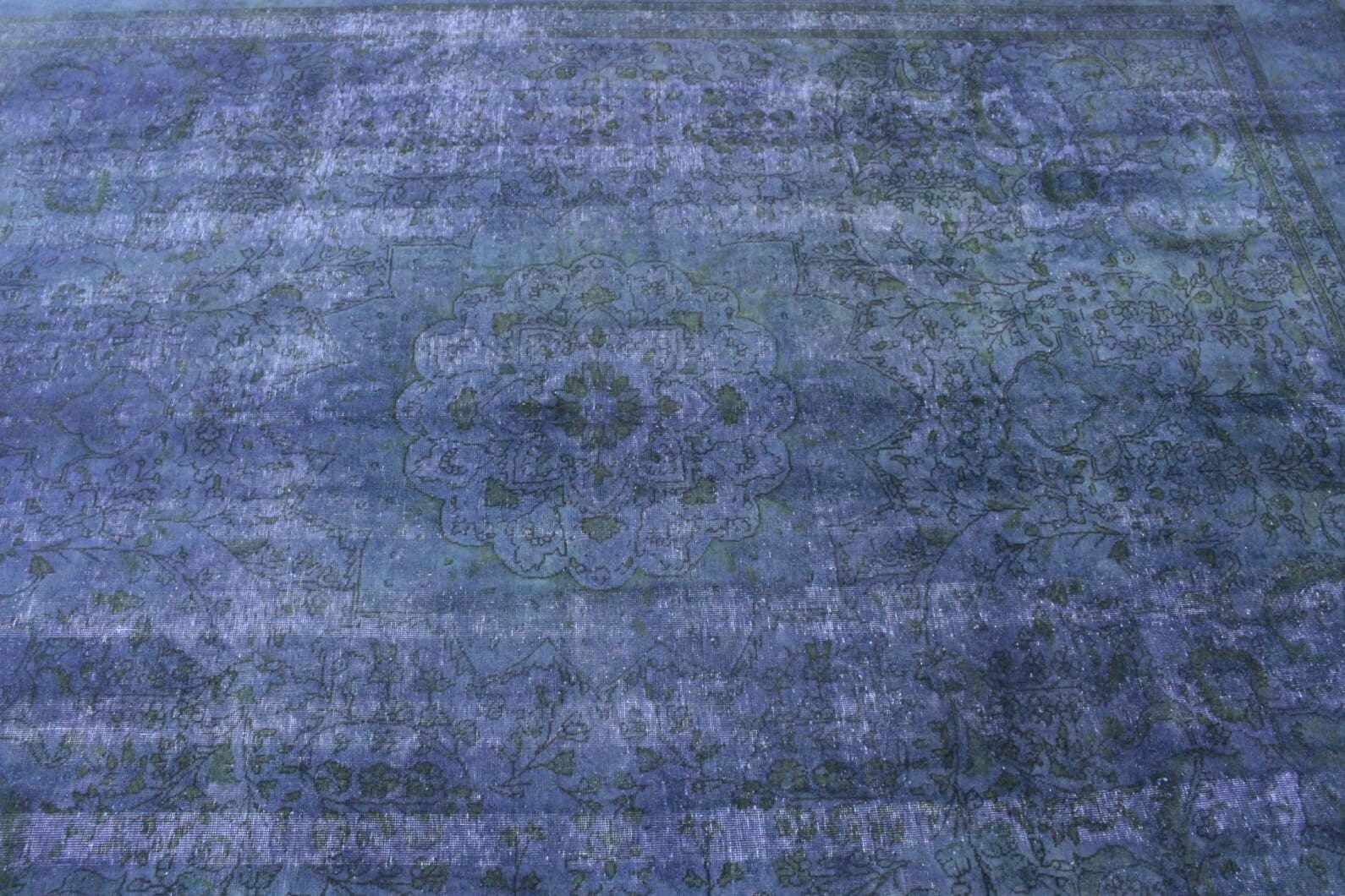Vintage Orientteppich Lila Blau 392x289cm – handgeknüpft