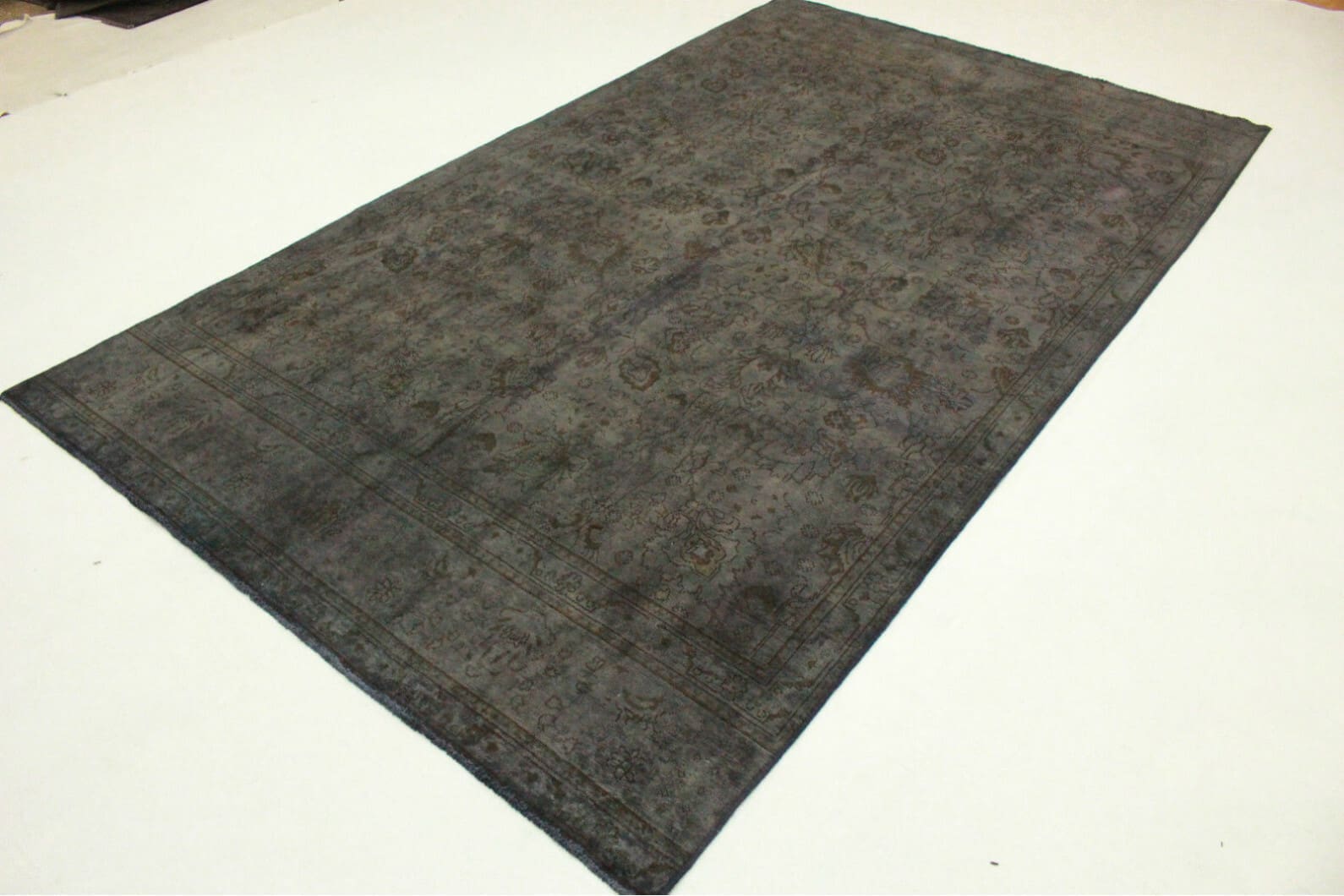 Exklusiver Vintage Orientteppich 390x224cm schwarz, handgeknüpft